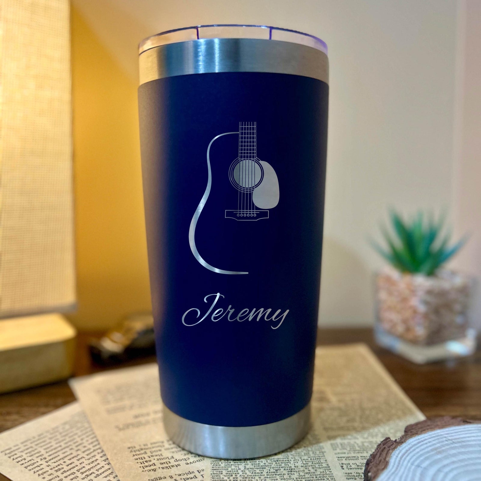 Acoustic Guitar 20oz Engraved Tumbler