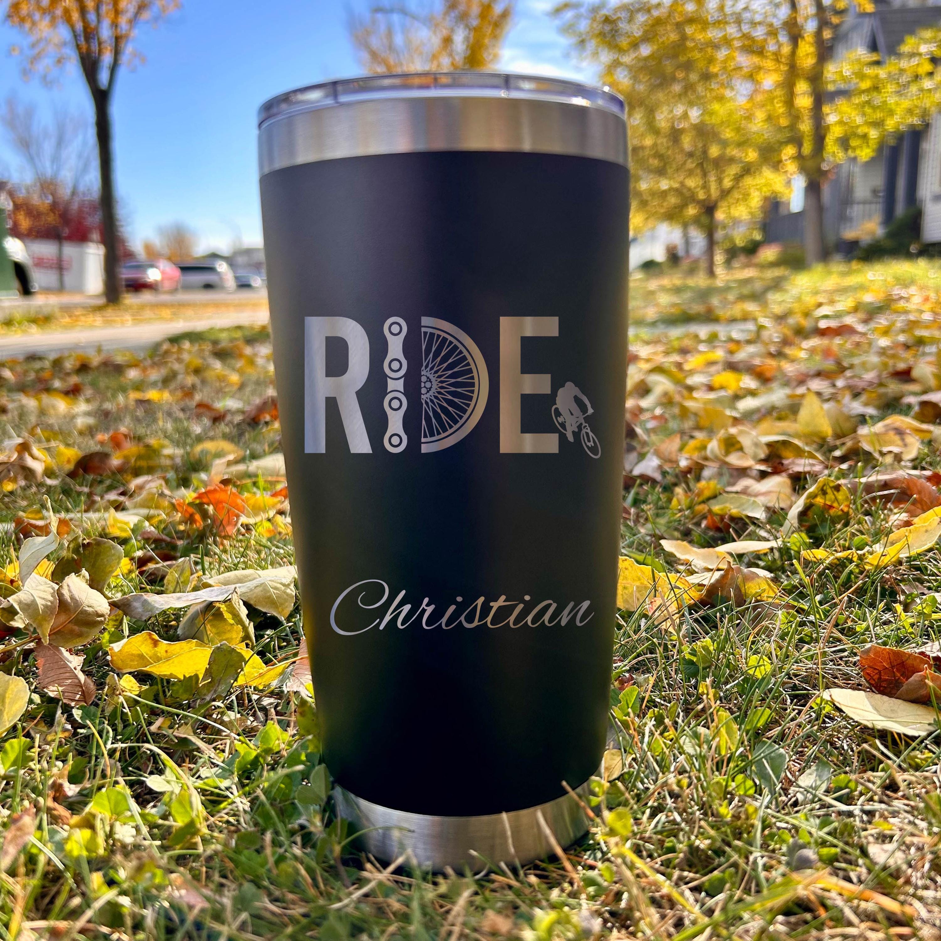 Cyclist 20oz Engraved Tumbler