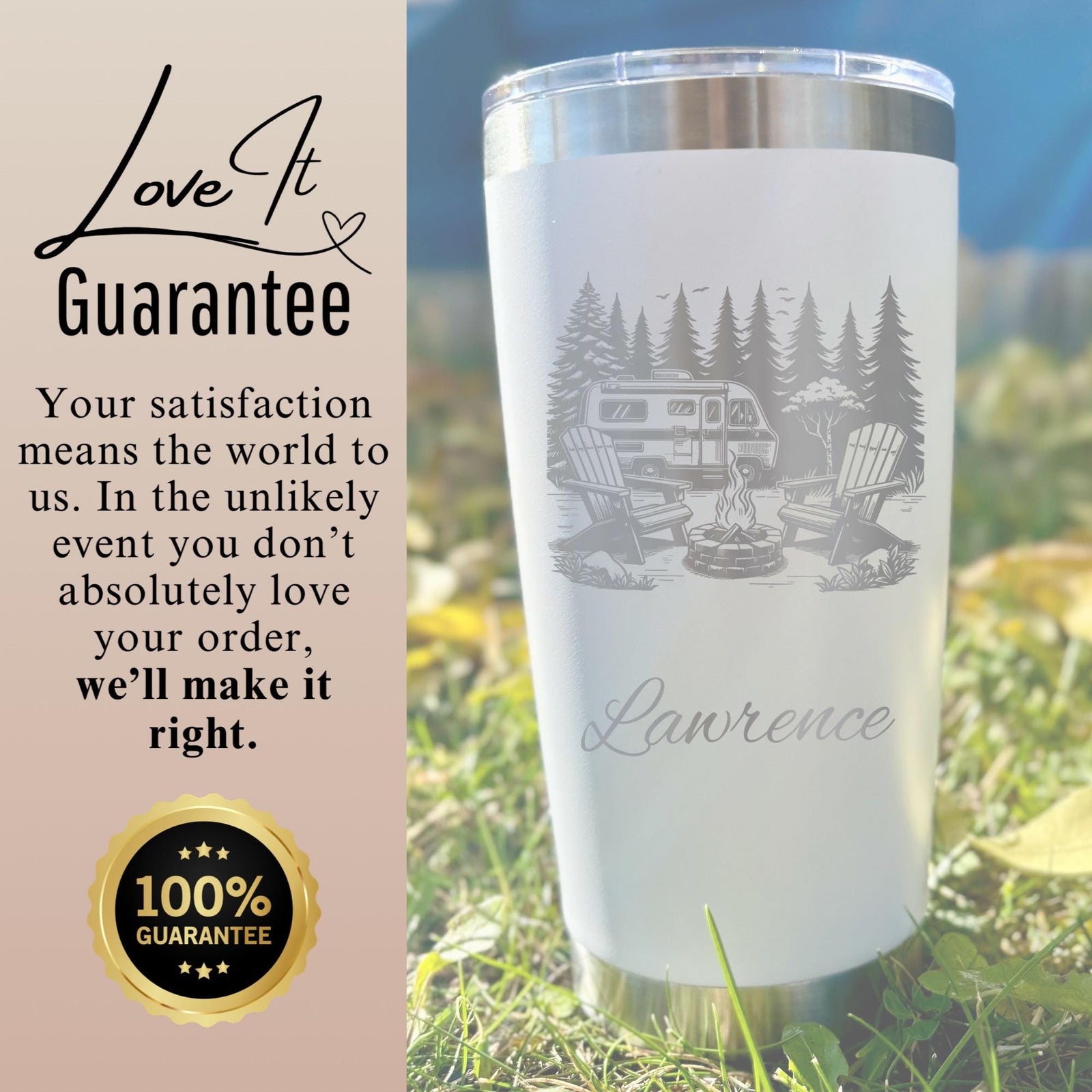 Camping 20oz Engraved Tumbler