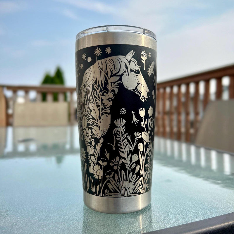 Wild Horse Fully Engraved 20oz Tumbler