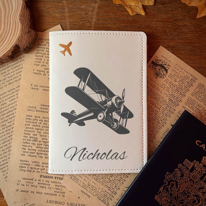 Antique Airplane Passport Cover – Design #4