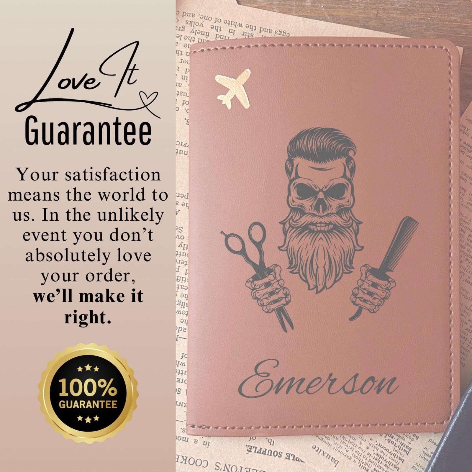 Barber Skull Passport Cover – Design #5