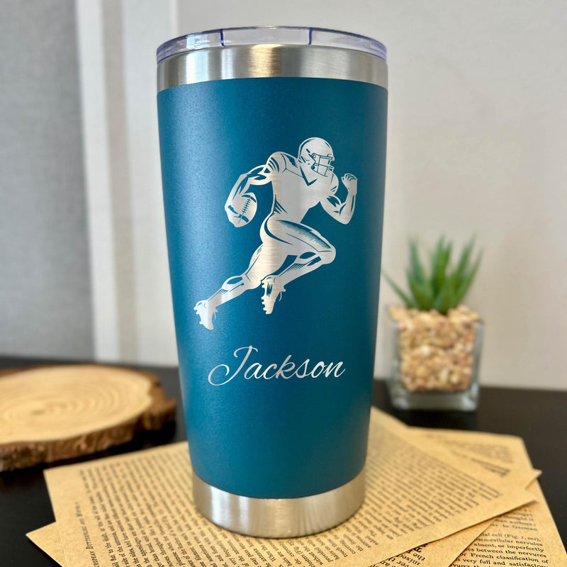 Football 20oz Engraved Tumbler