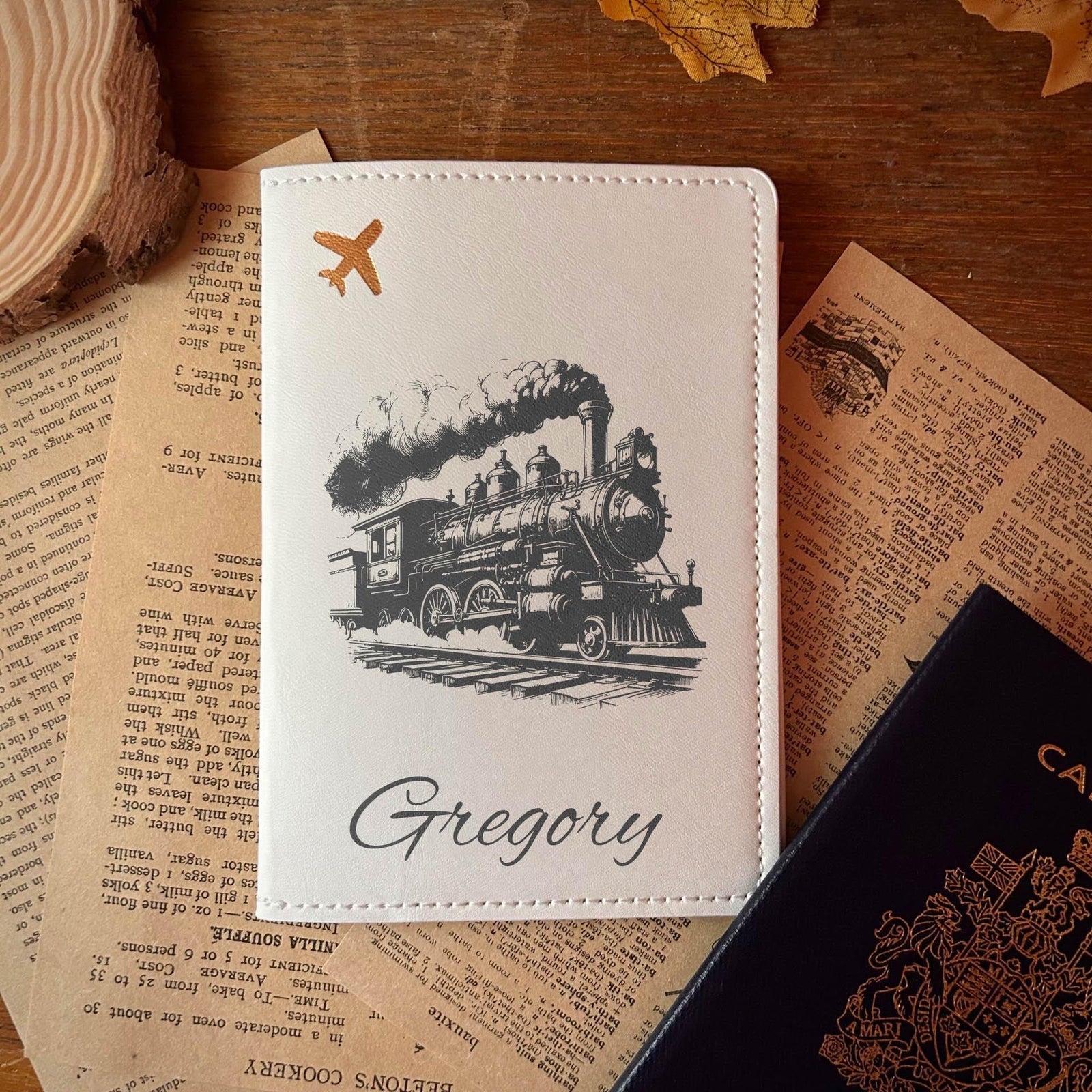 Steam Engine Train Passport Cover – Design #27