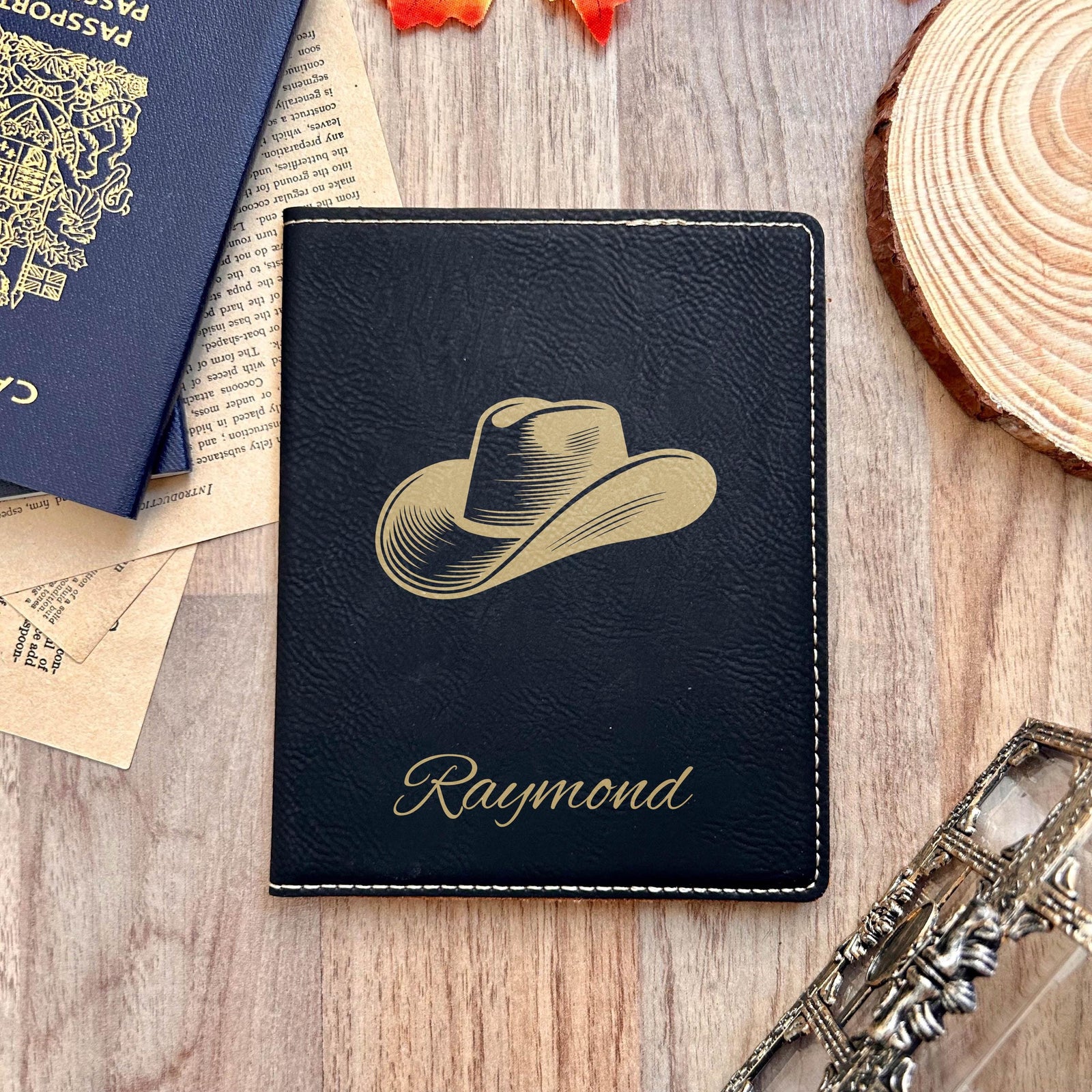 Gold Cowboy Hat Passport Cover – Design #10