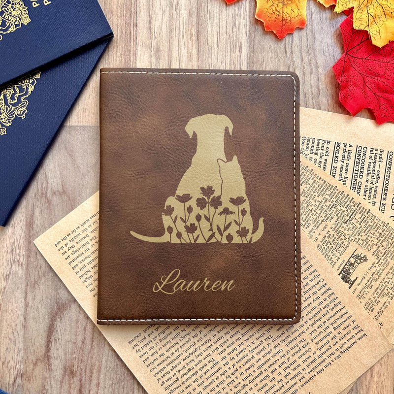 Gold Dog & Cat Passport Cover – Design #46