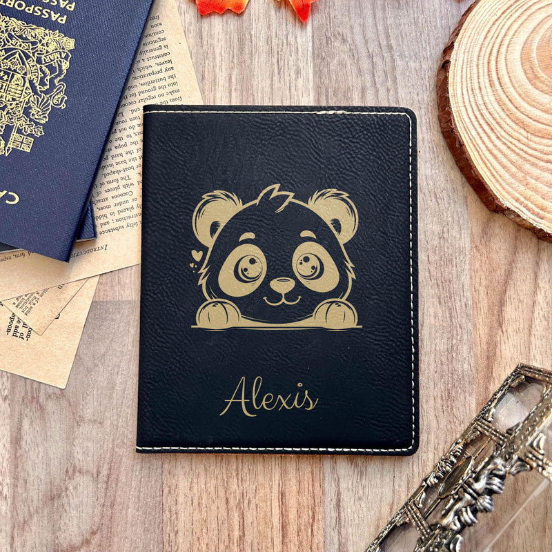 Gold Cute Panda Passport Cover – Design #51
