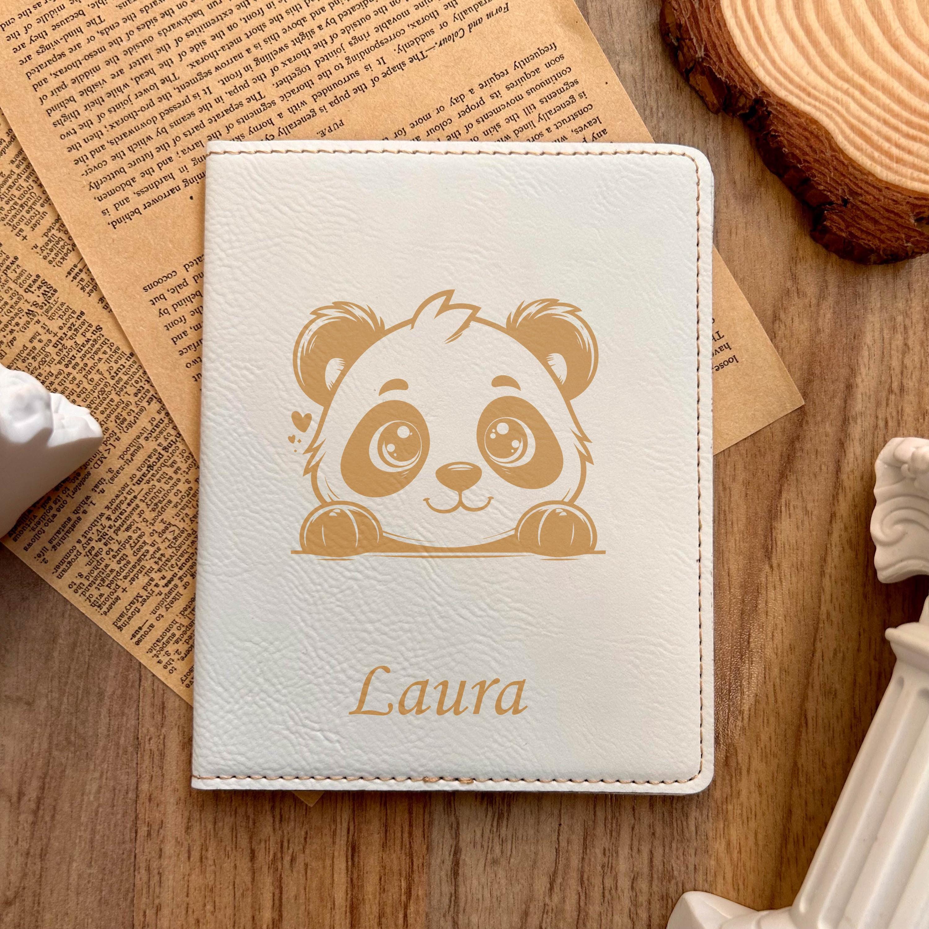 Gold Cute Panda Passport Cover – Design #51