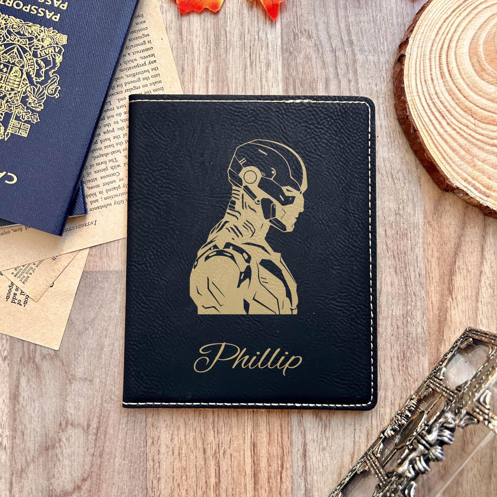 Gold Cyborg Passport Cover – Design #11