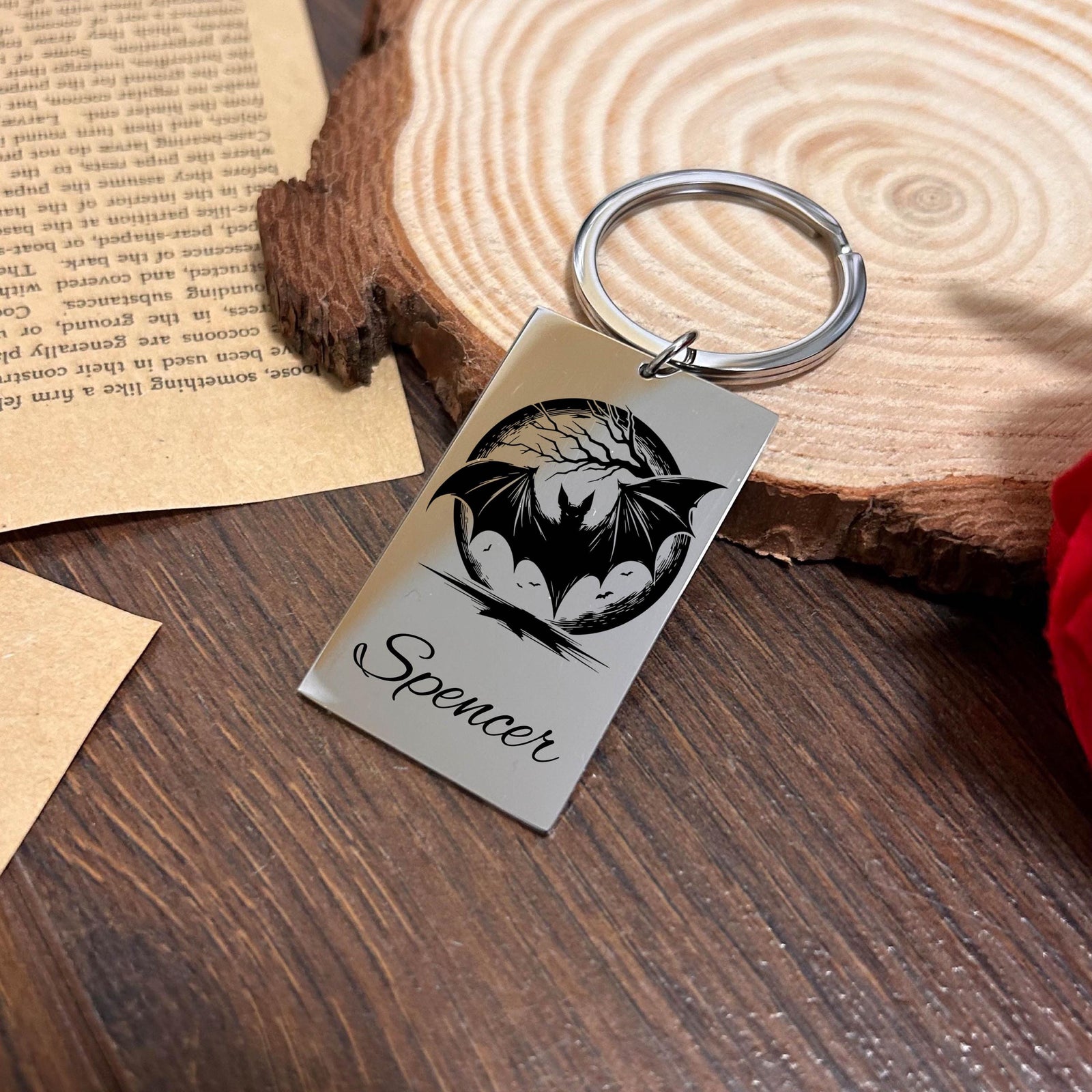 Bat Keychain Stainless Steel