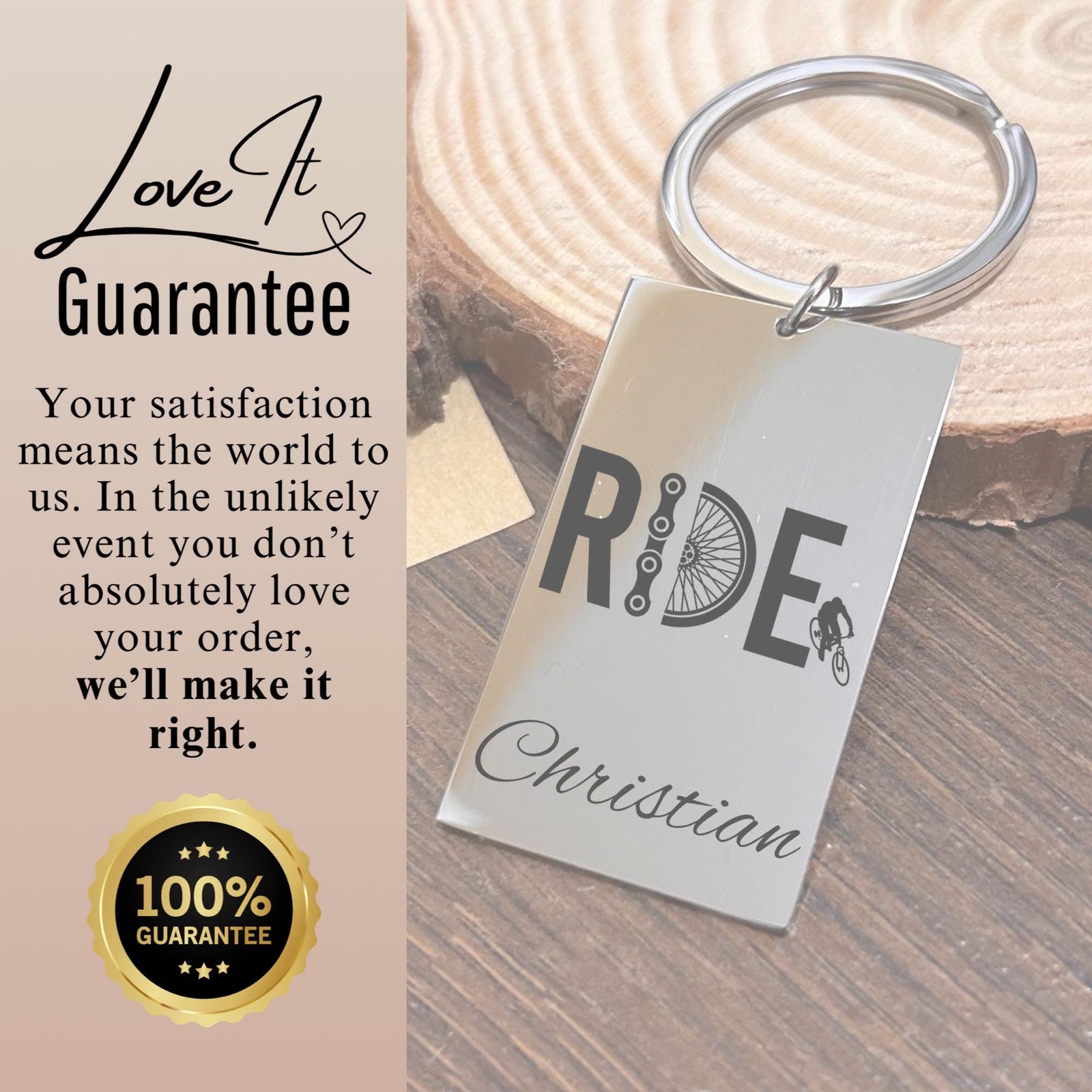 Cyclist Keychain Stainless Steel