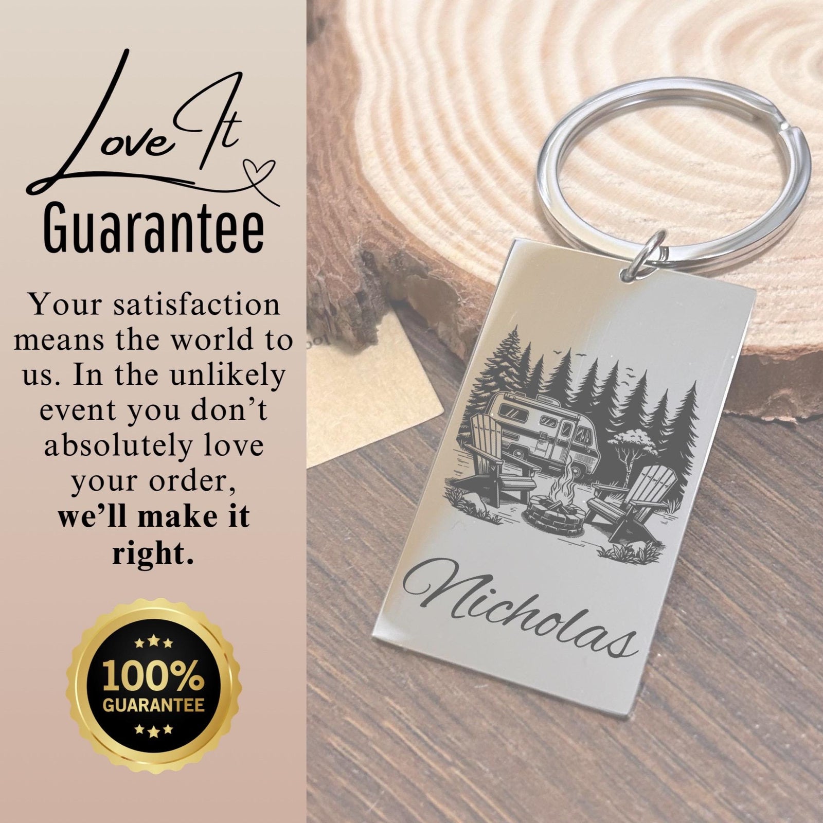 Camping Keychain Stainless Steel