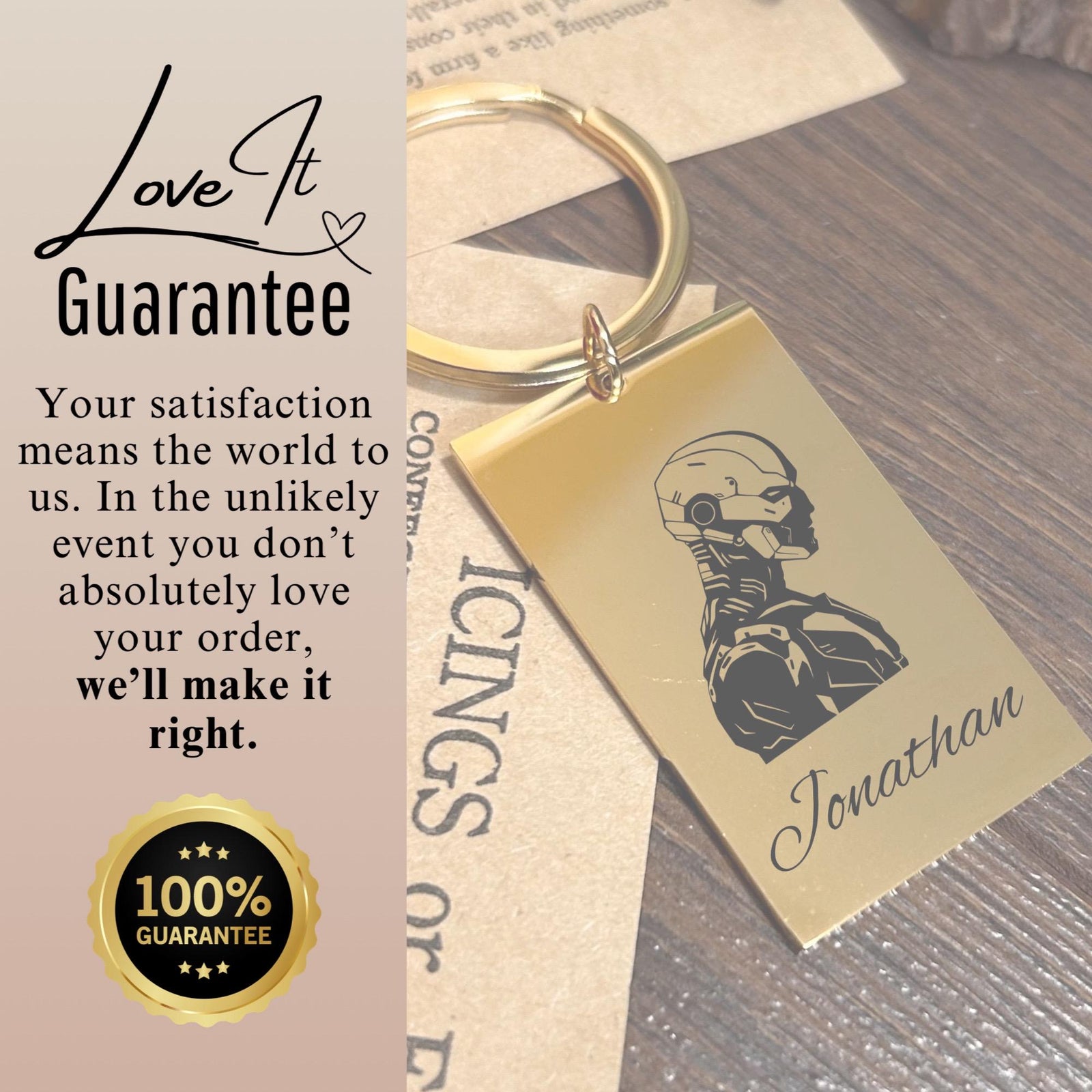 Cyborg Keychain Stainless Steel