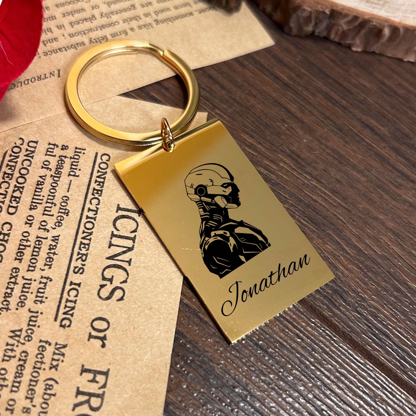 Cyborg Keychain Stainless Steel