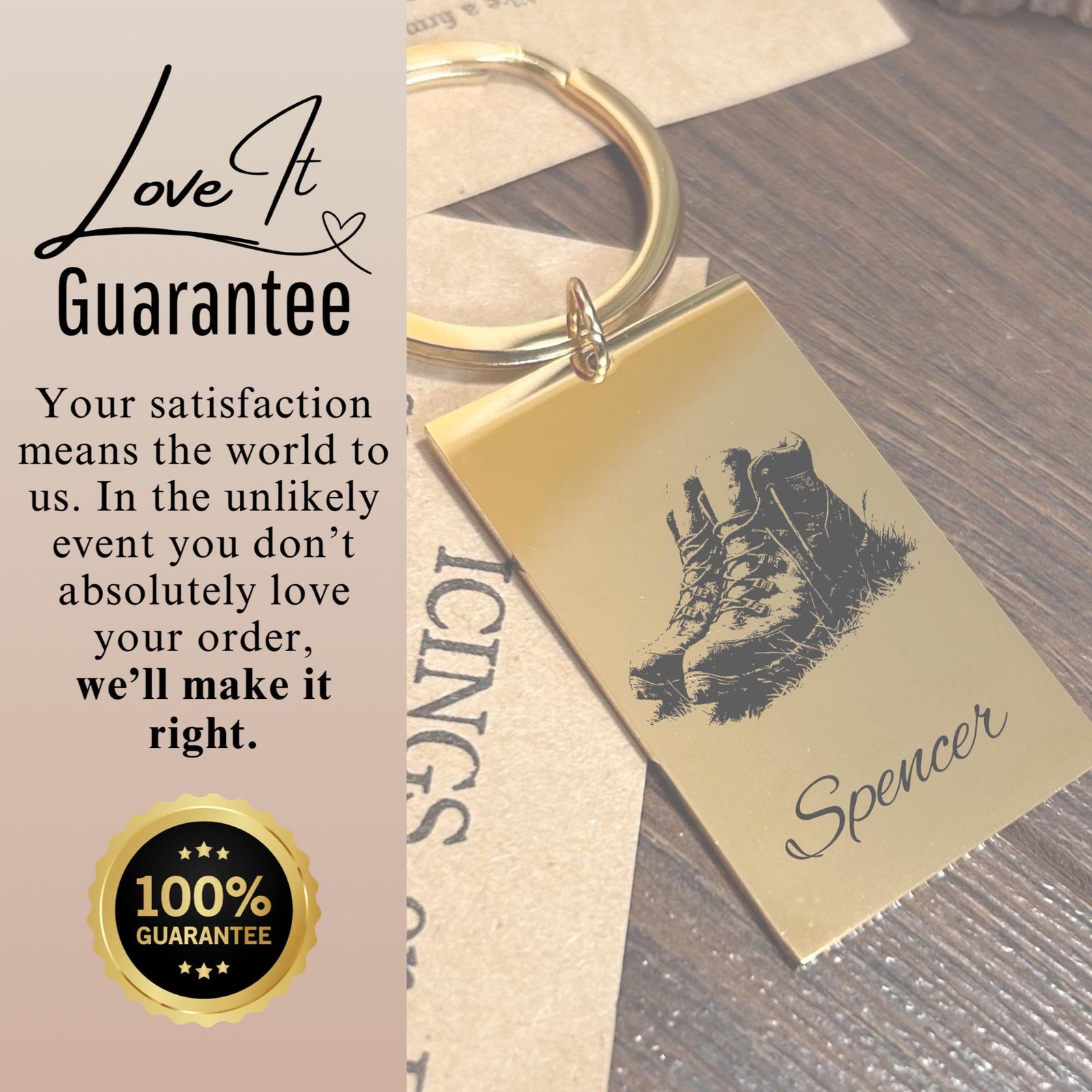 Hiker Boots Keychain Stainless Steel