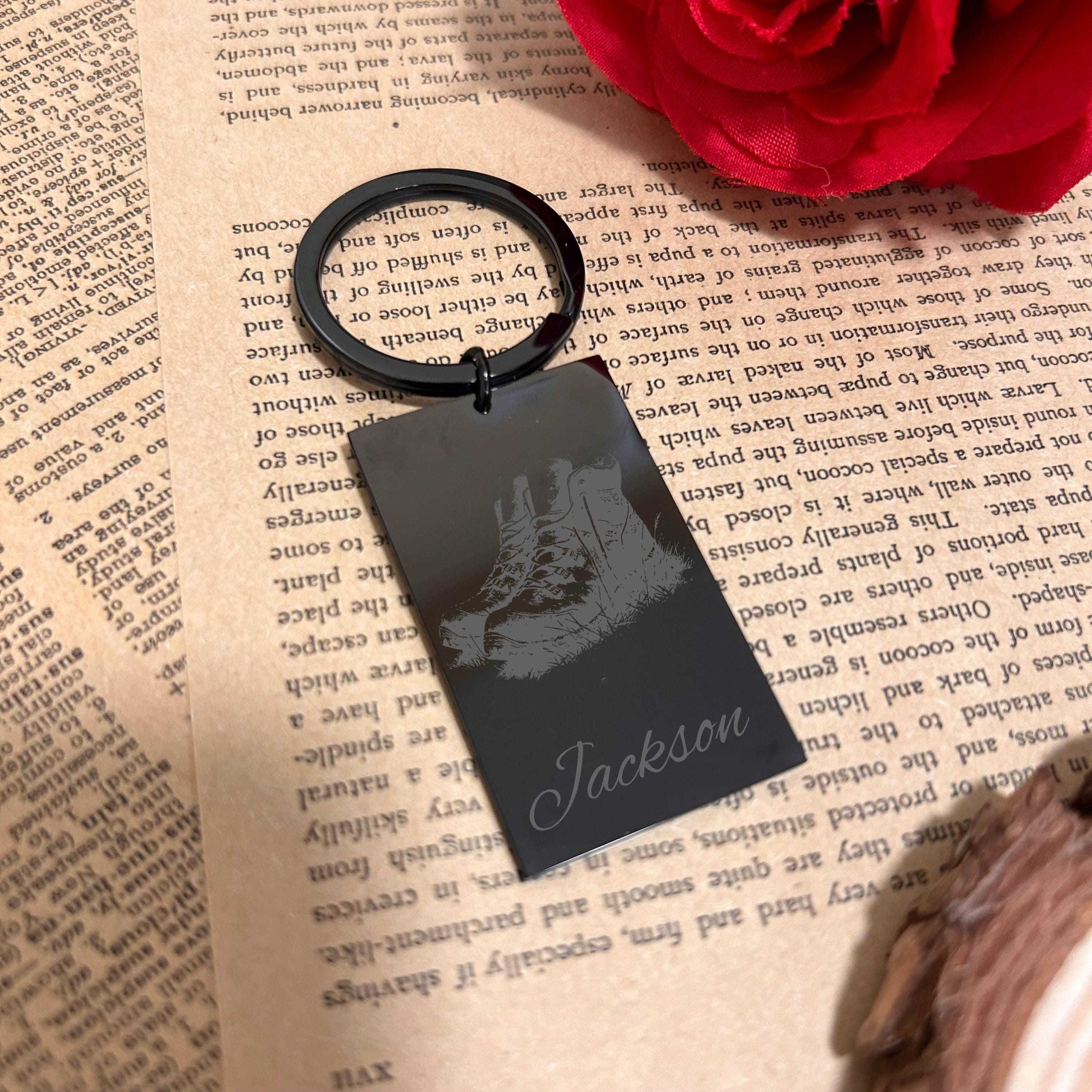 Hiker Boots Keychain Stainless Steel