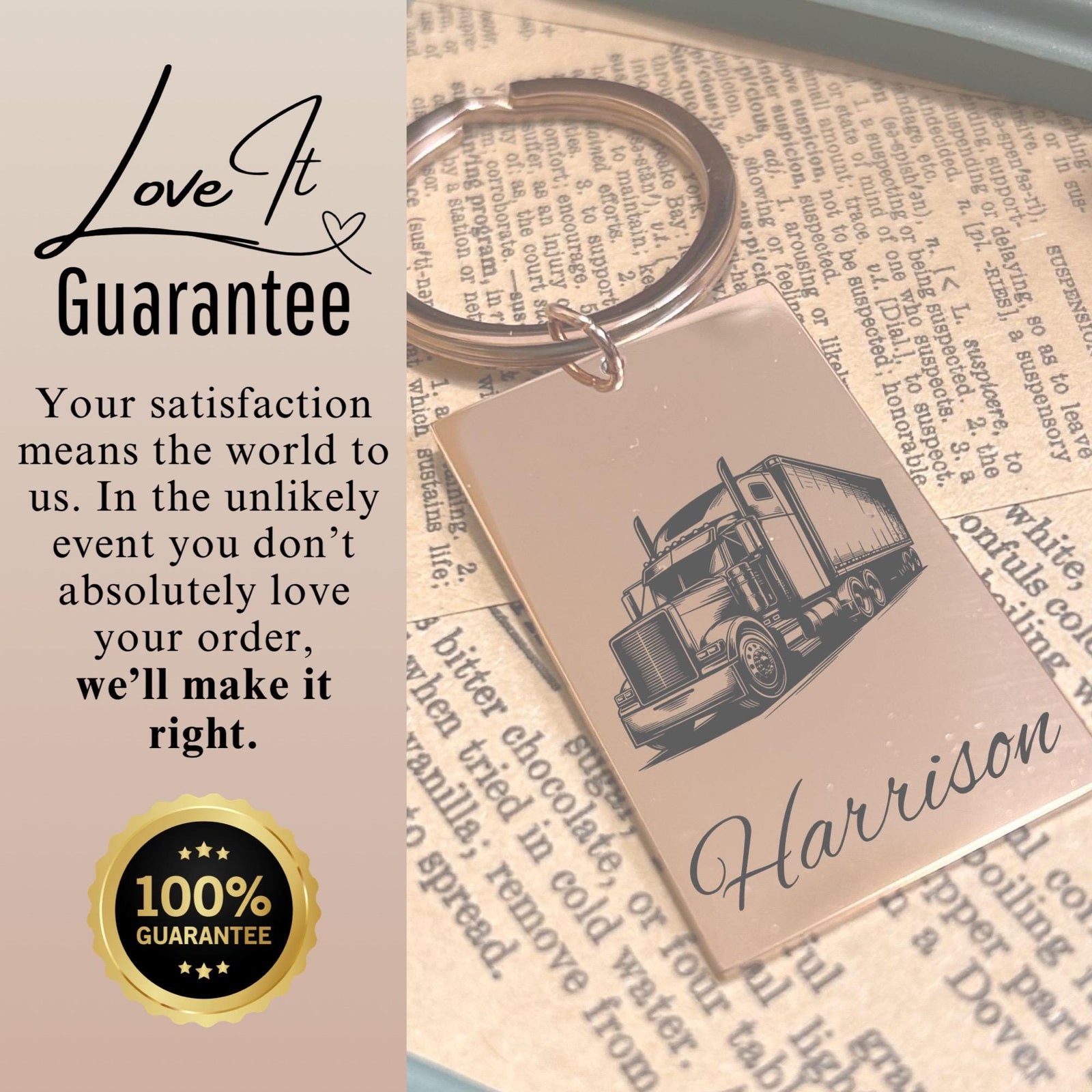 Truck Keychain Stainless Steel