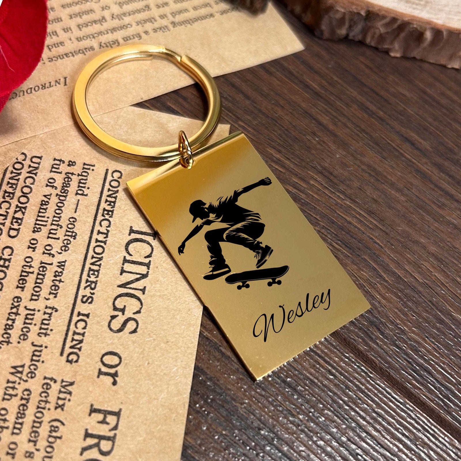 Skater Keychain Stainless Steel