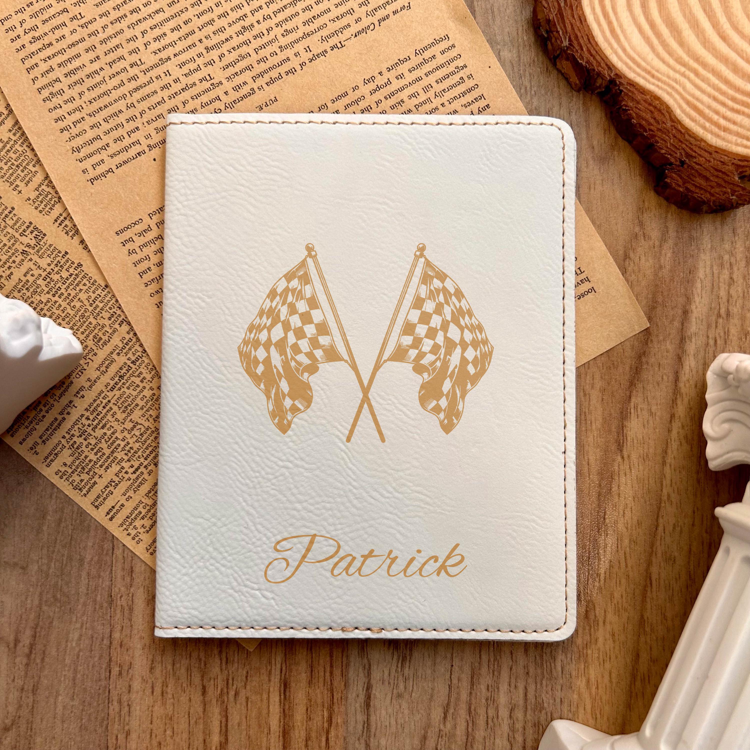 Gold Race Flag Passport Cover – Design #19