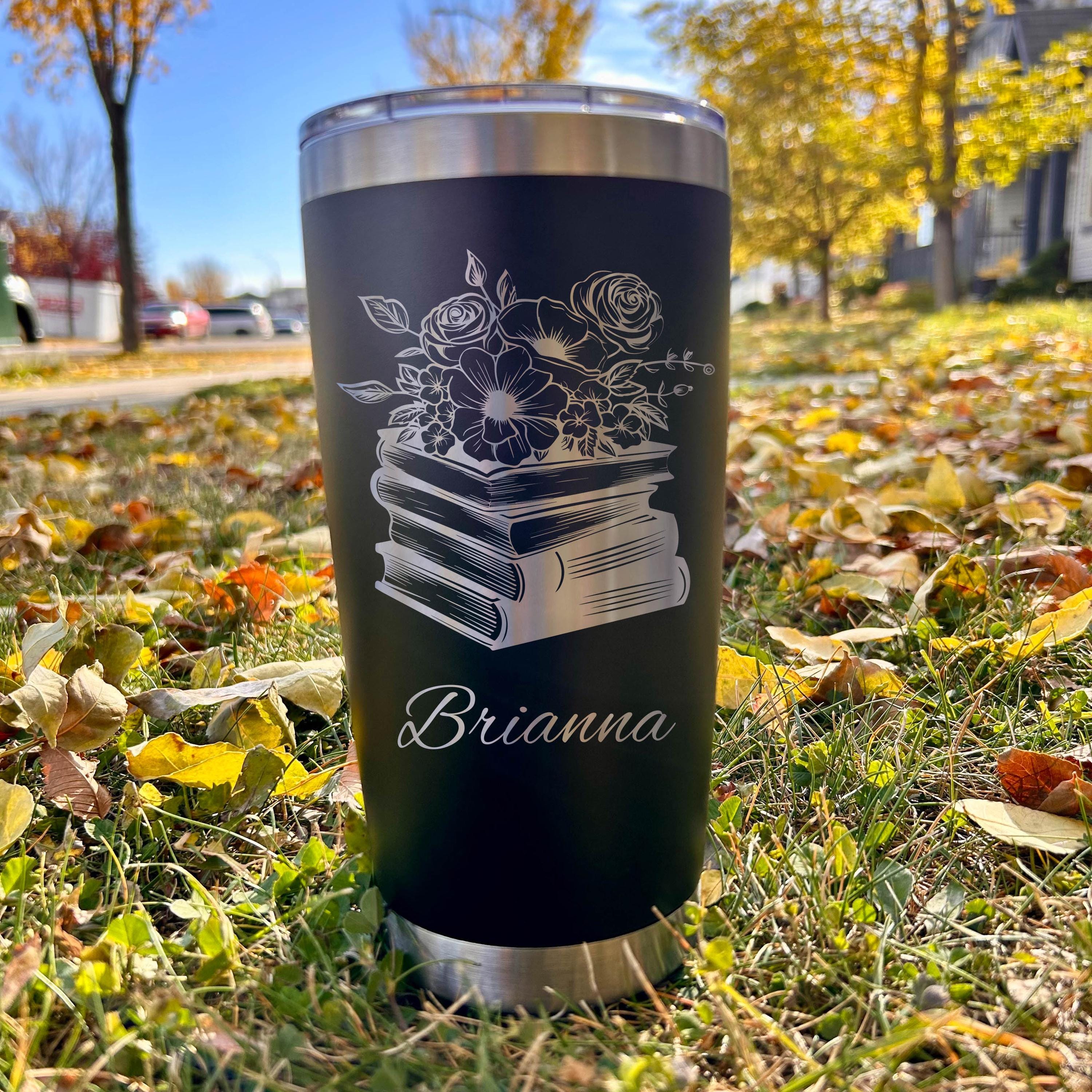 Book and Roses 20oz Engraved Tumbler