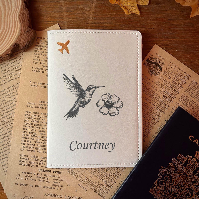 Hummingbird & Flower Passport Cover – Design #72