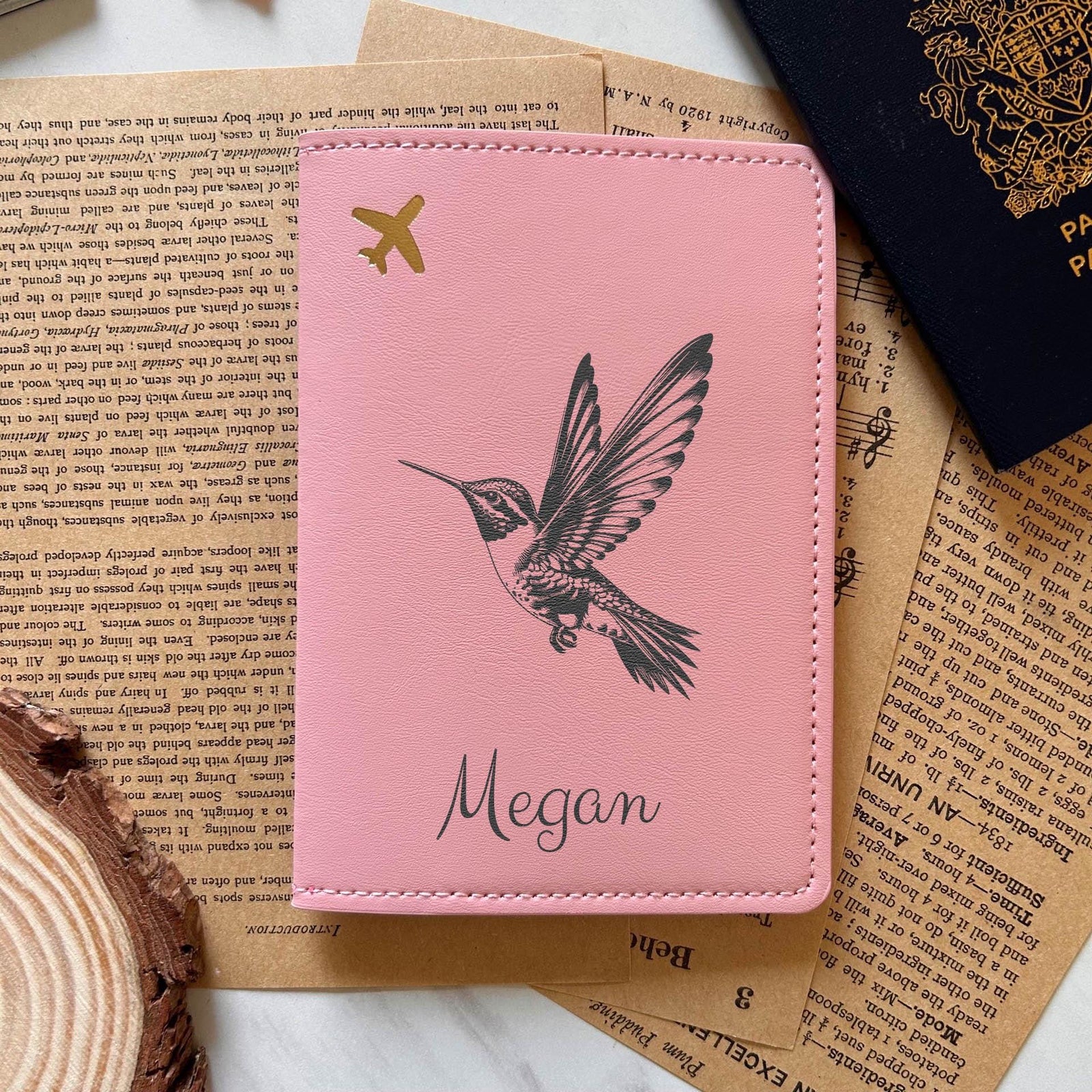 Hummingbird Blossom Passport Cover – Design #73