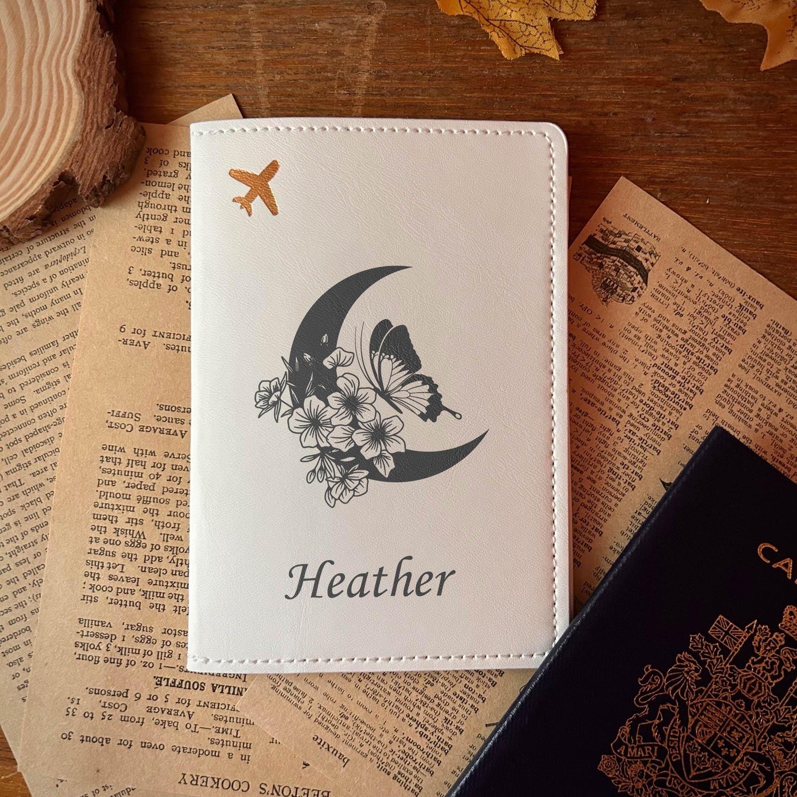 Moon & Butterfly Passport Cover – Design #79