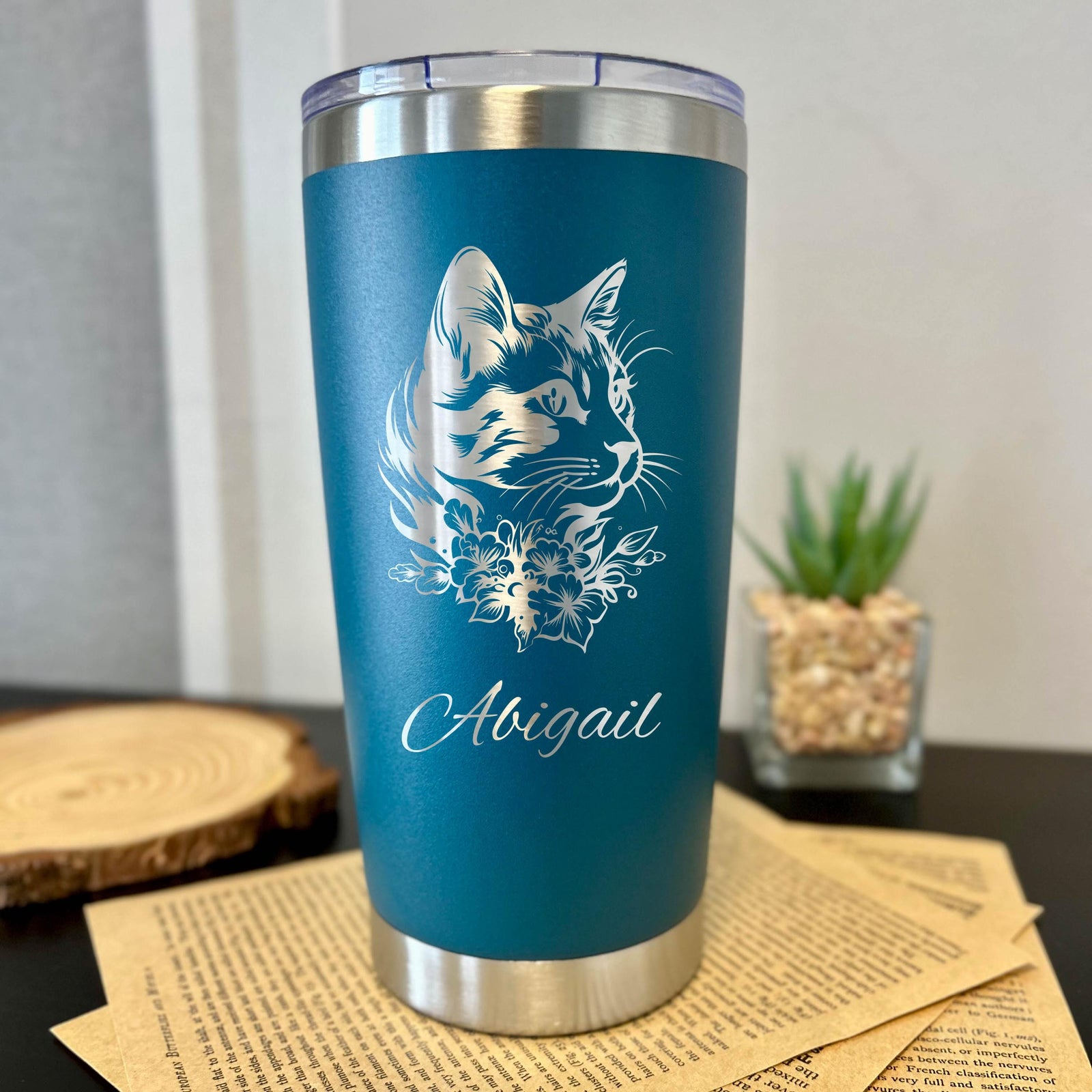 Cat Lover 20oz Engraved Tumbler