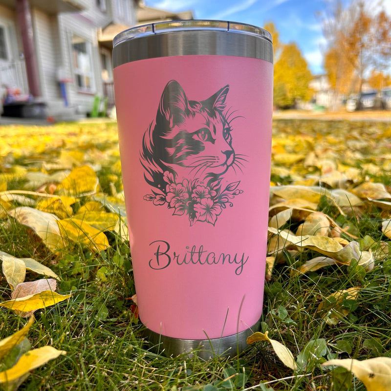 Cat Lover 20oz Engraved Tumbler