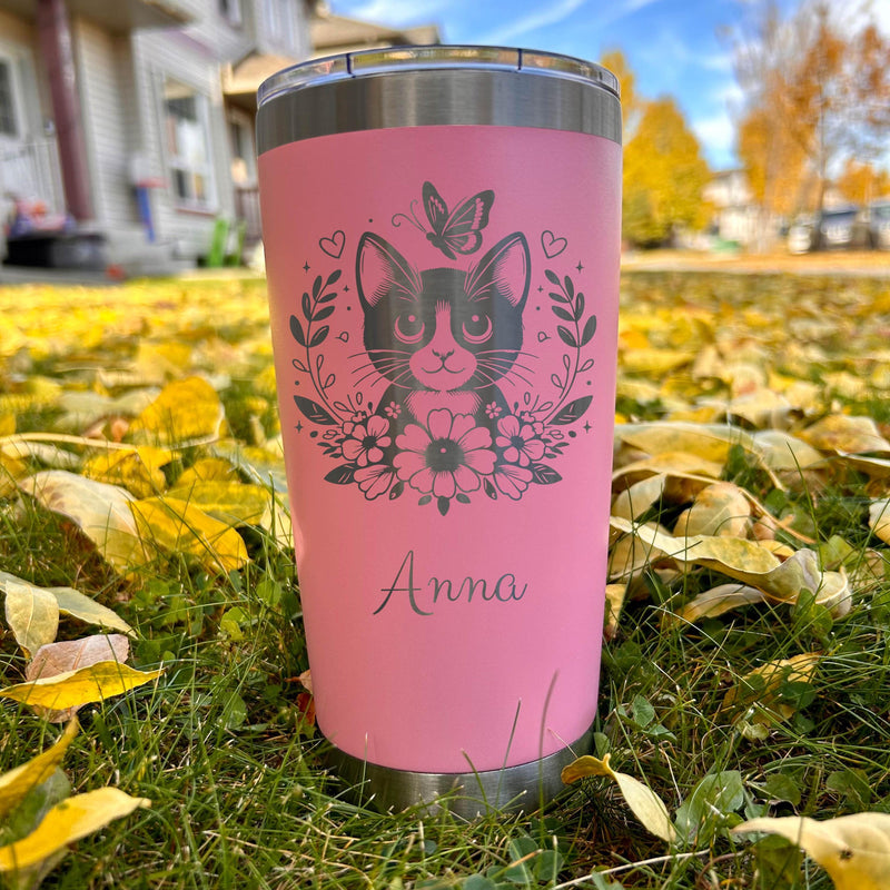 Cute Kitty 20oz Engraved Tumbler