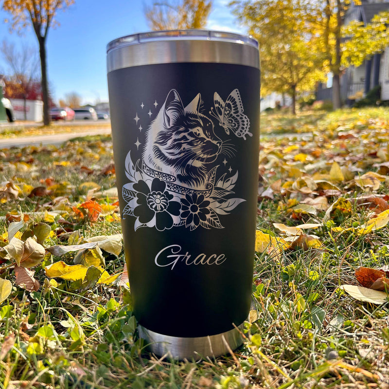 Royalty Cat 20oz Engraved Tumbler