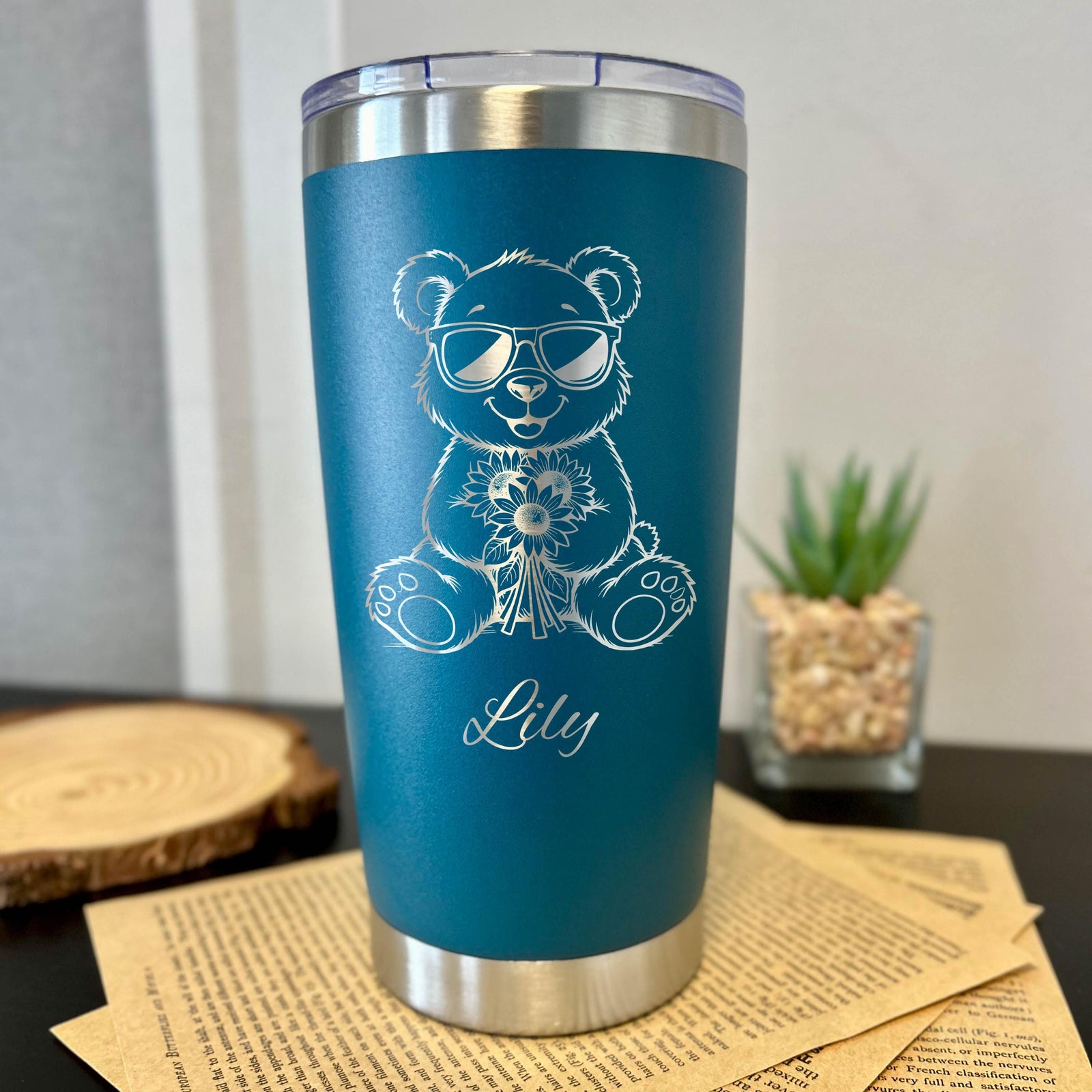 Cute Teddy Bear 20oz Engraved Tumbler