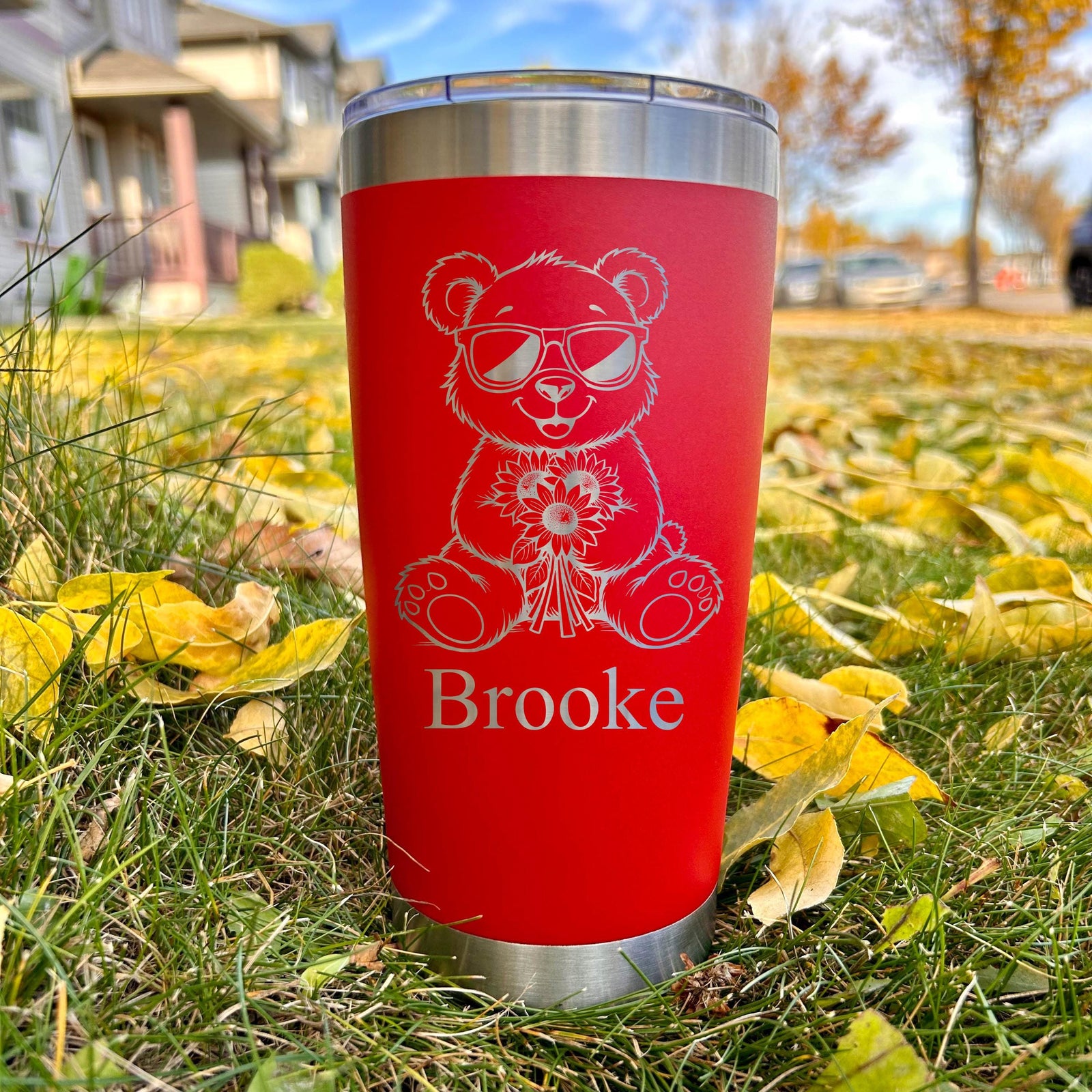 Cute Teddy Bear 20oz Engraved Tumbler