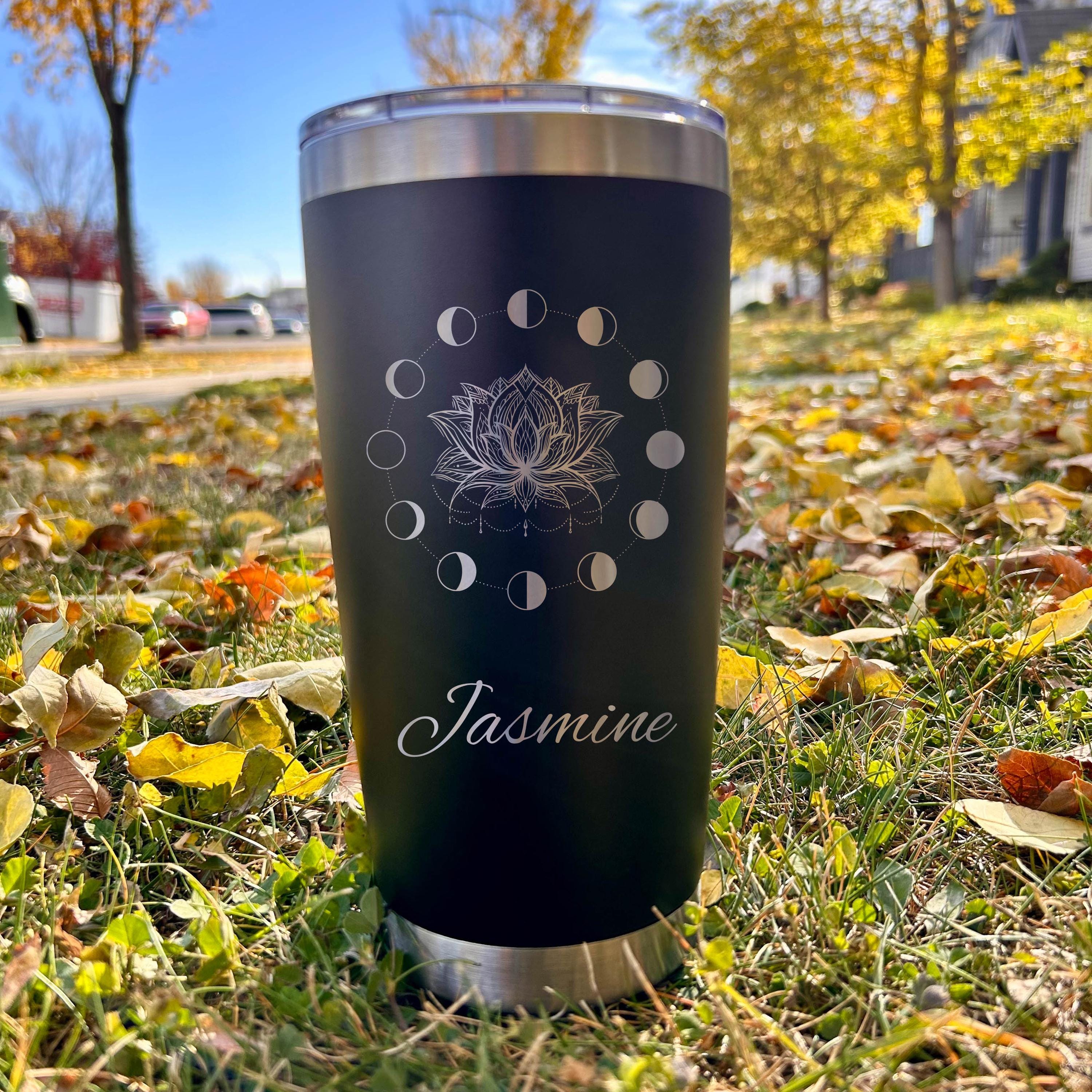 Lunar Lotus 20oz Engraved Tumbler