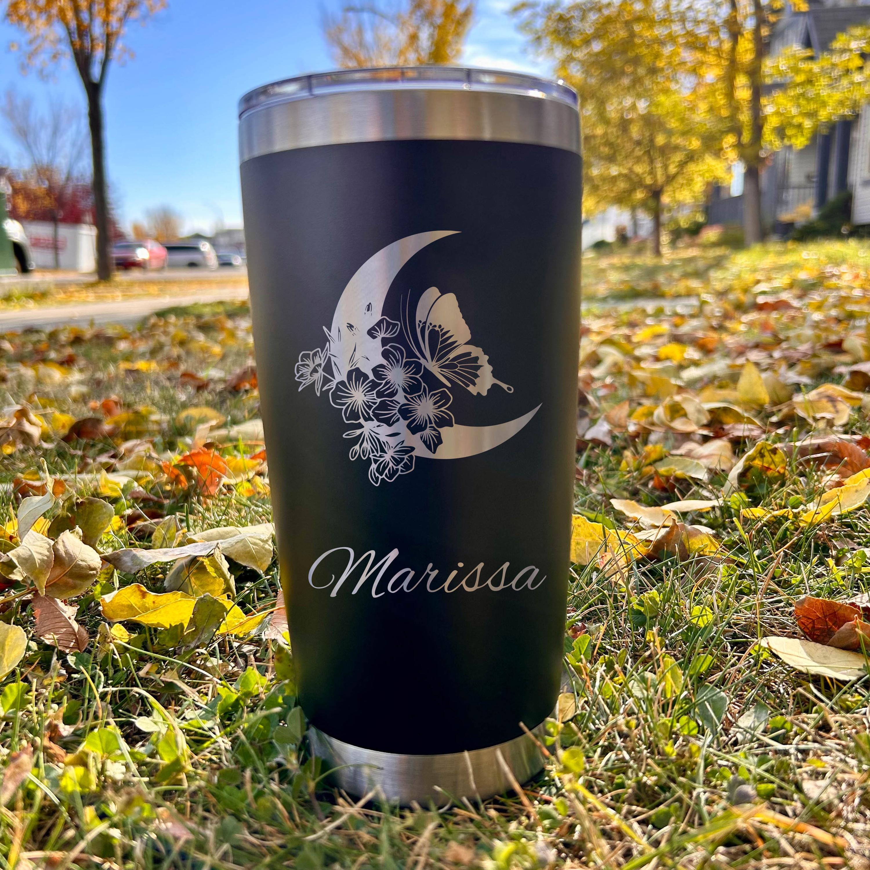 Butterfly & Moon 20oz Engraved Tumbler