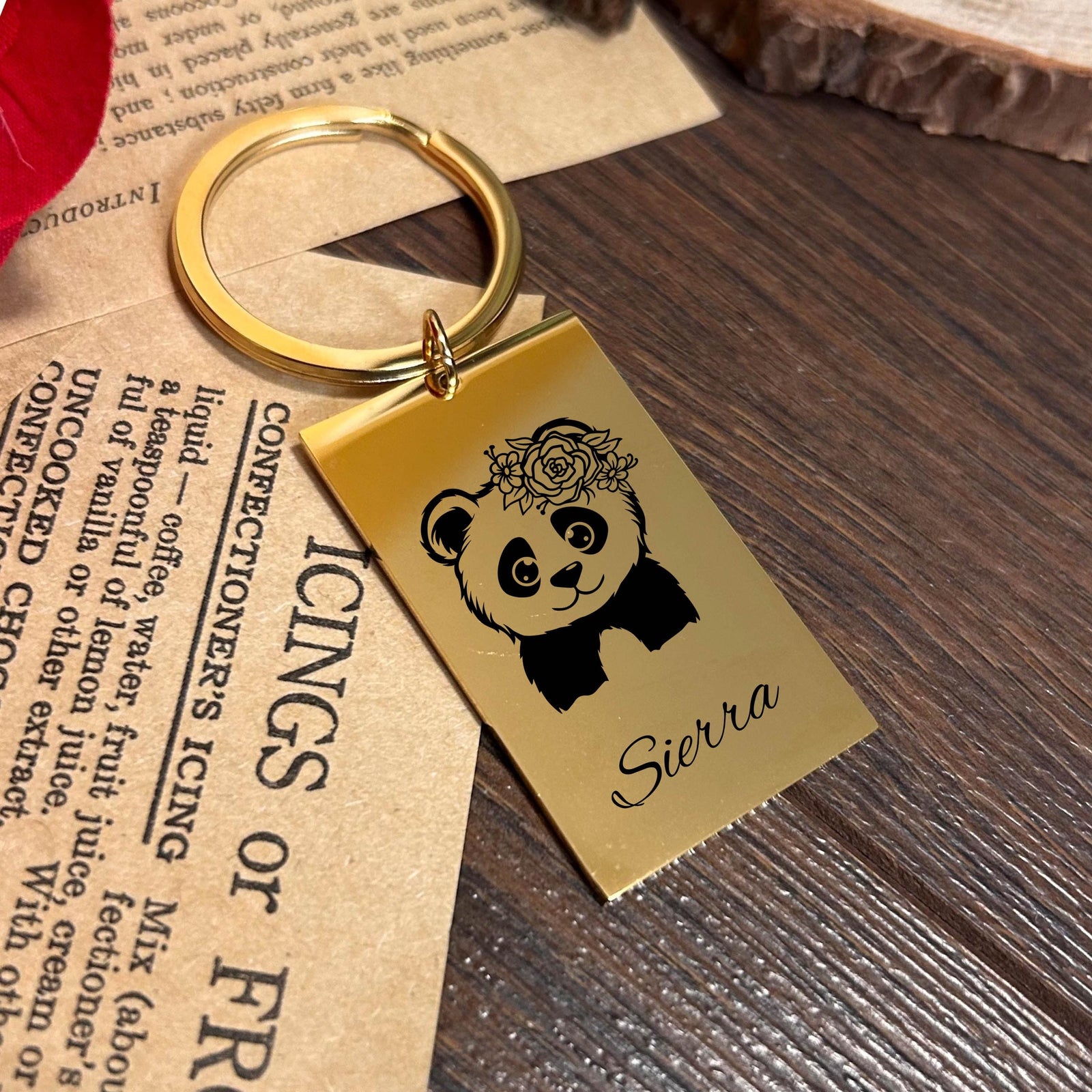 Cute Panda Keychain Stainless Steel