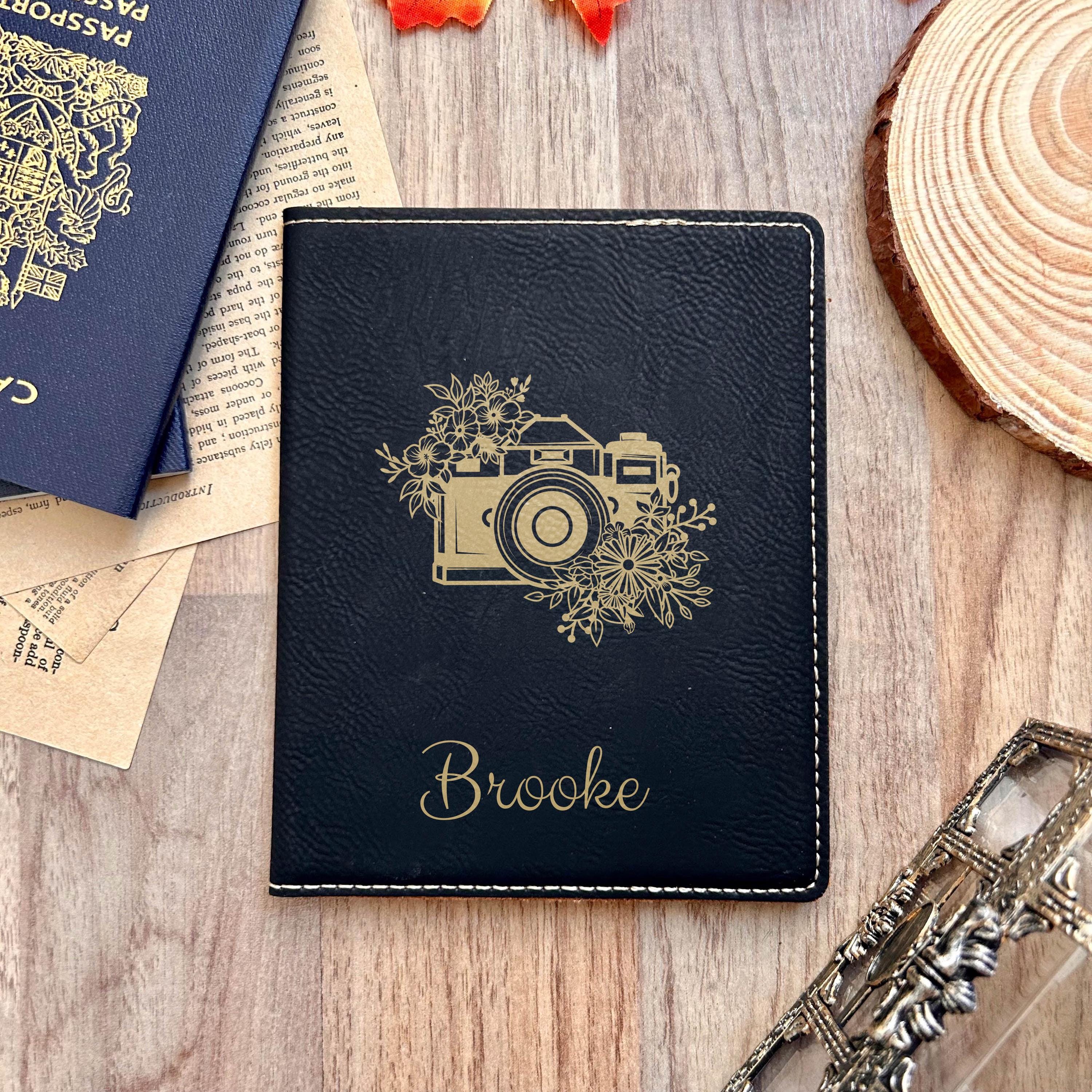 Gold Camera Passport Cover – Design #69