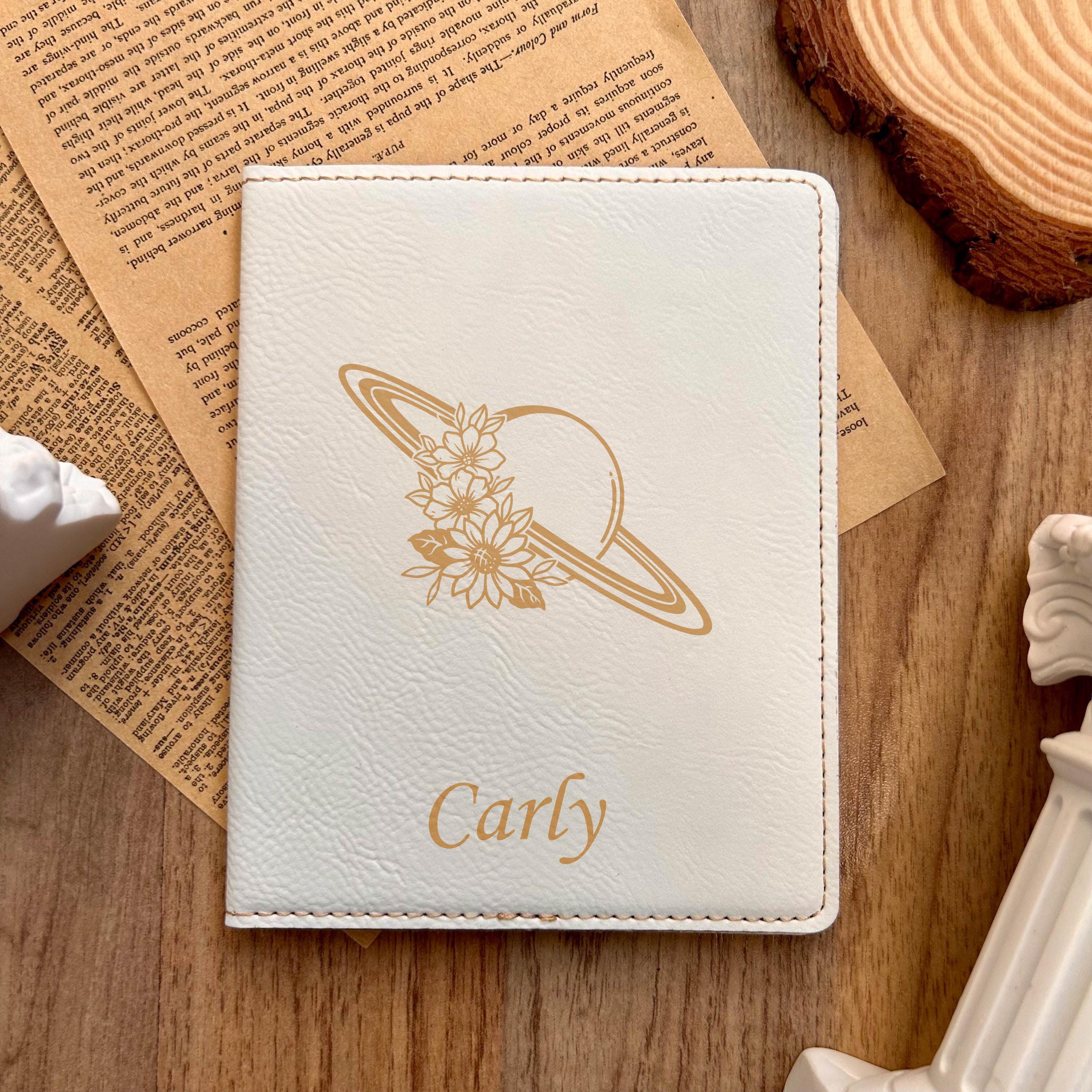 Gold Saturn Passport Cover – Design #70