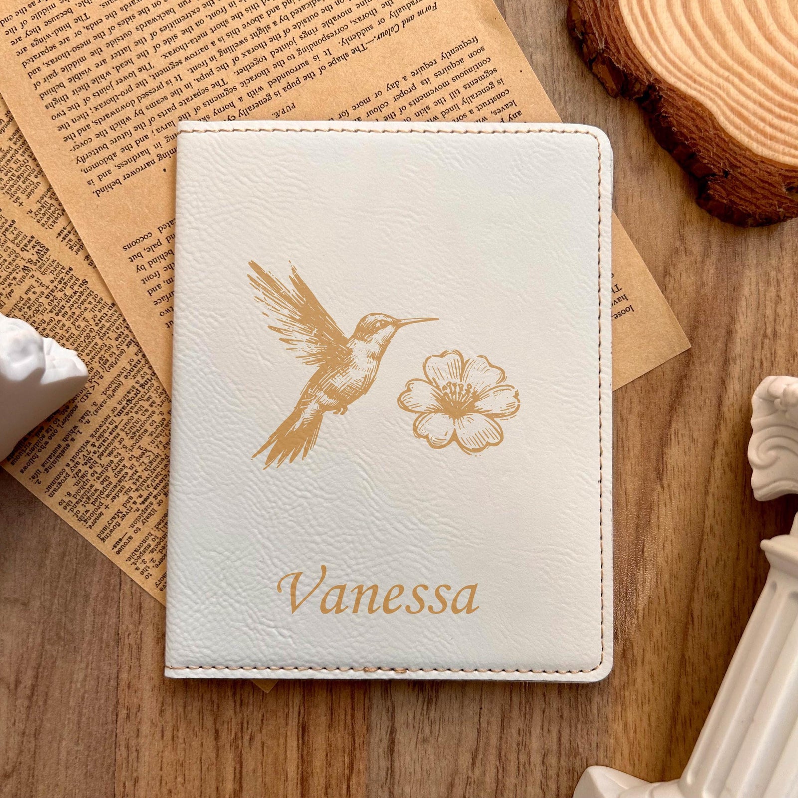 Gold Hummingbird Passport Cover – Design #73