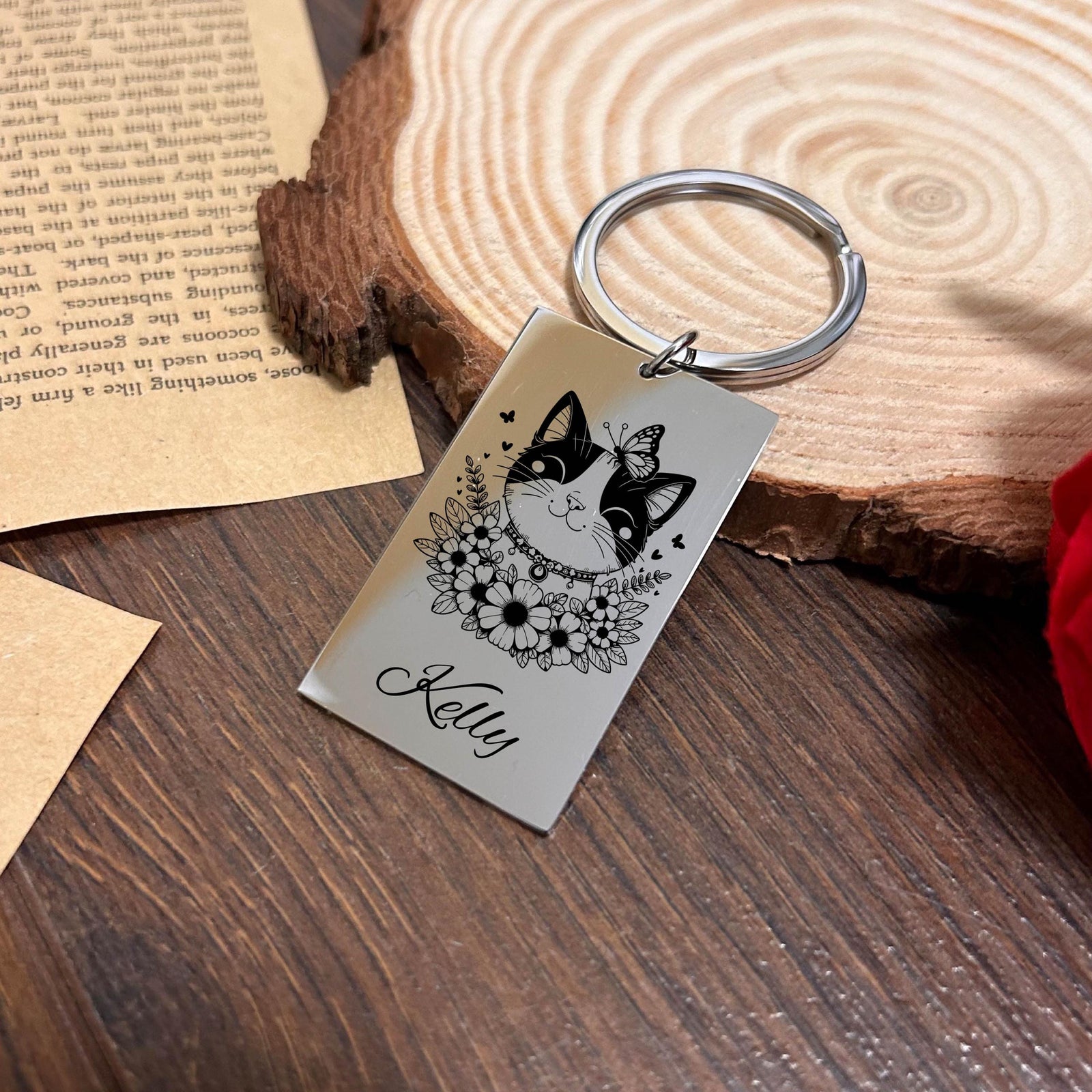 Kitty Kitty Keychain Stainless Steel