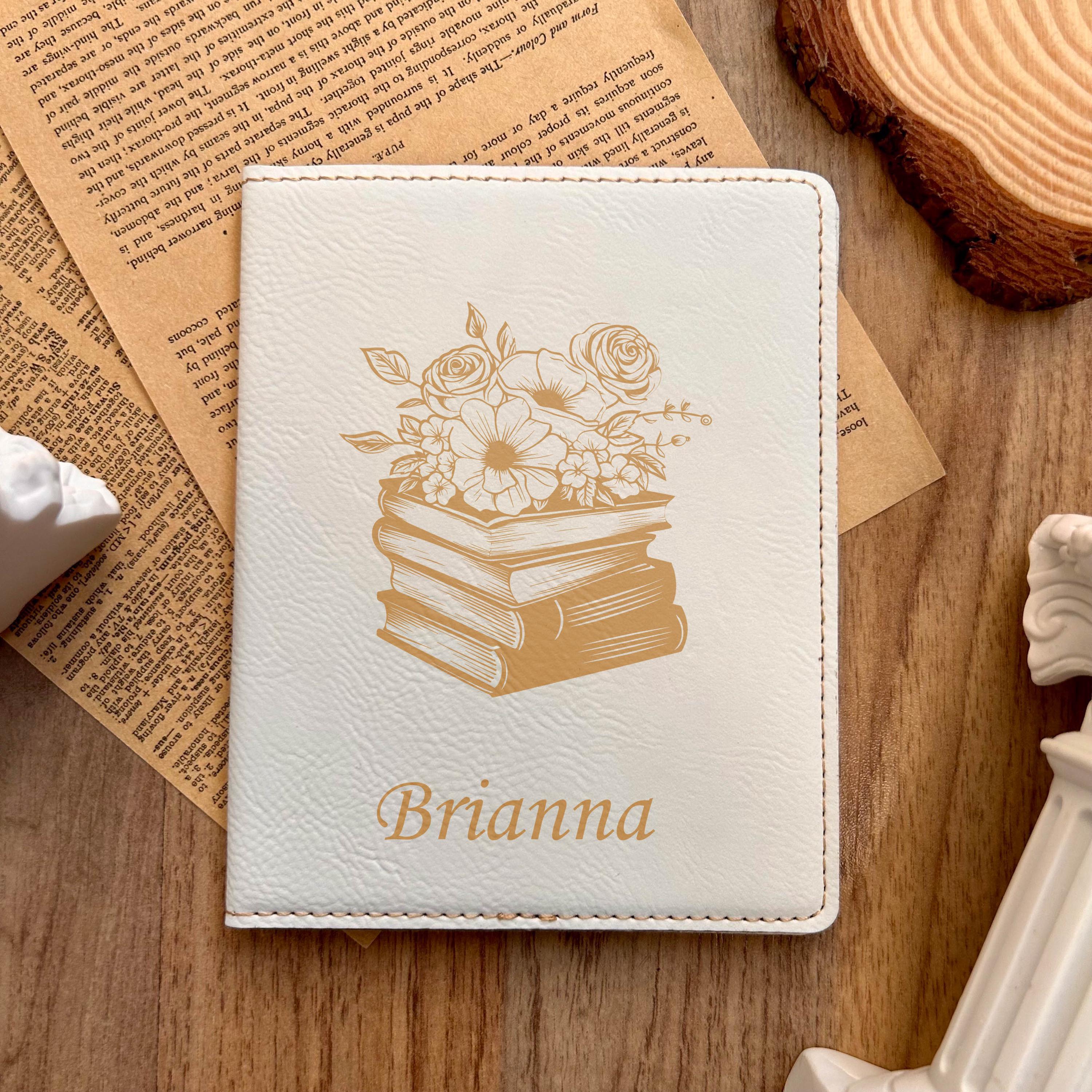 Gold Book Lover Passport Cover – Design #31