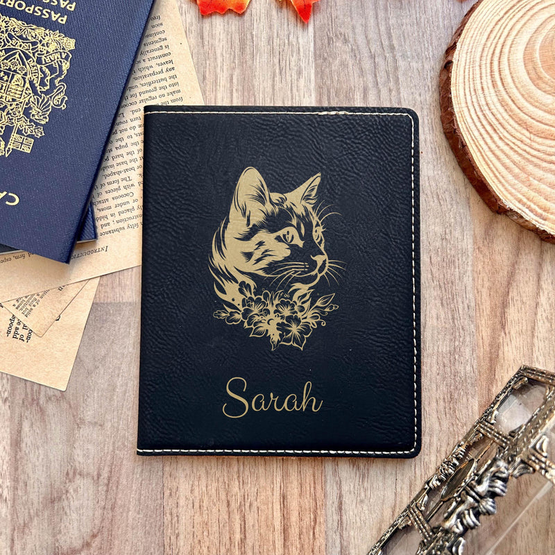 Gold Cat Lover Passport Cover – Design #34