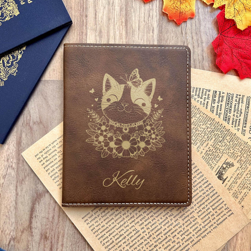Gold Cute Kitten Passport Cover – Design #43