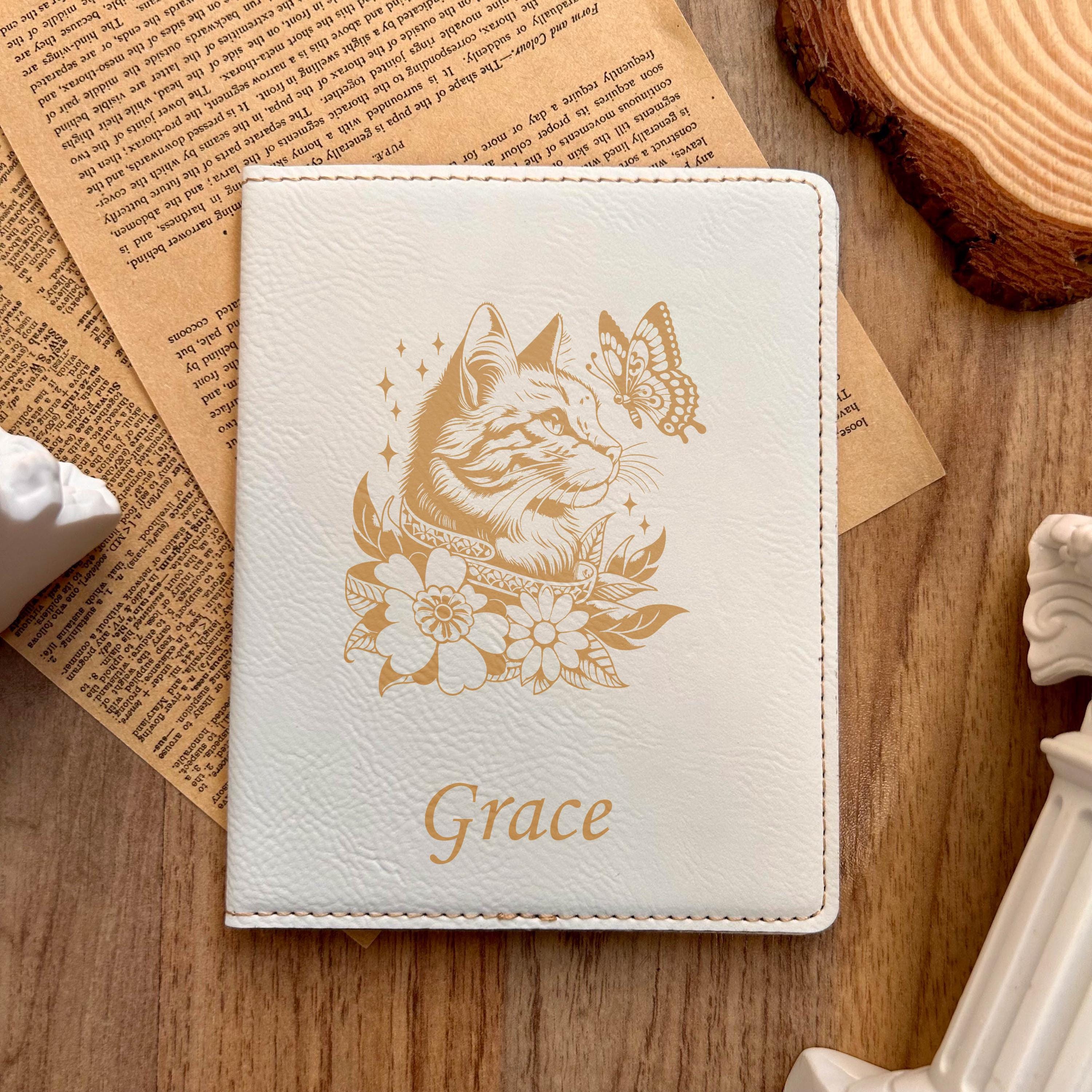 Gold Royalty Cat Passport Cover – Design #45