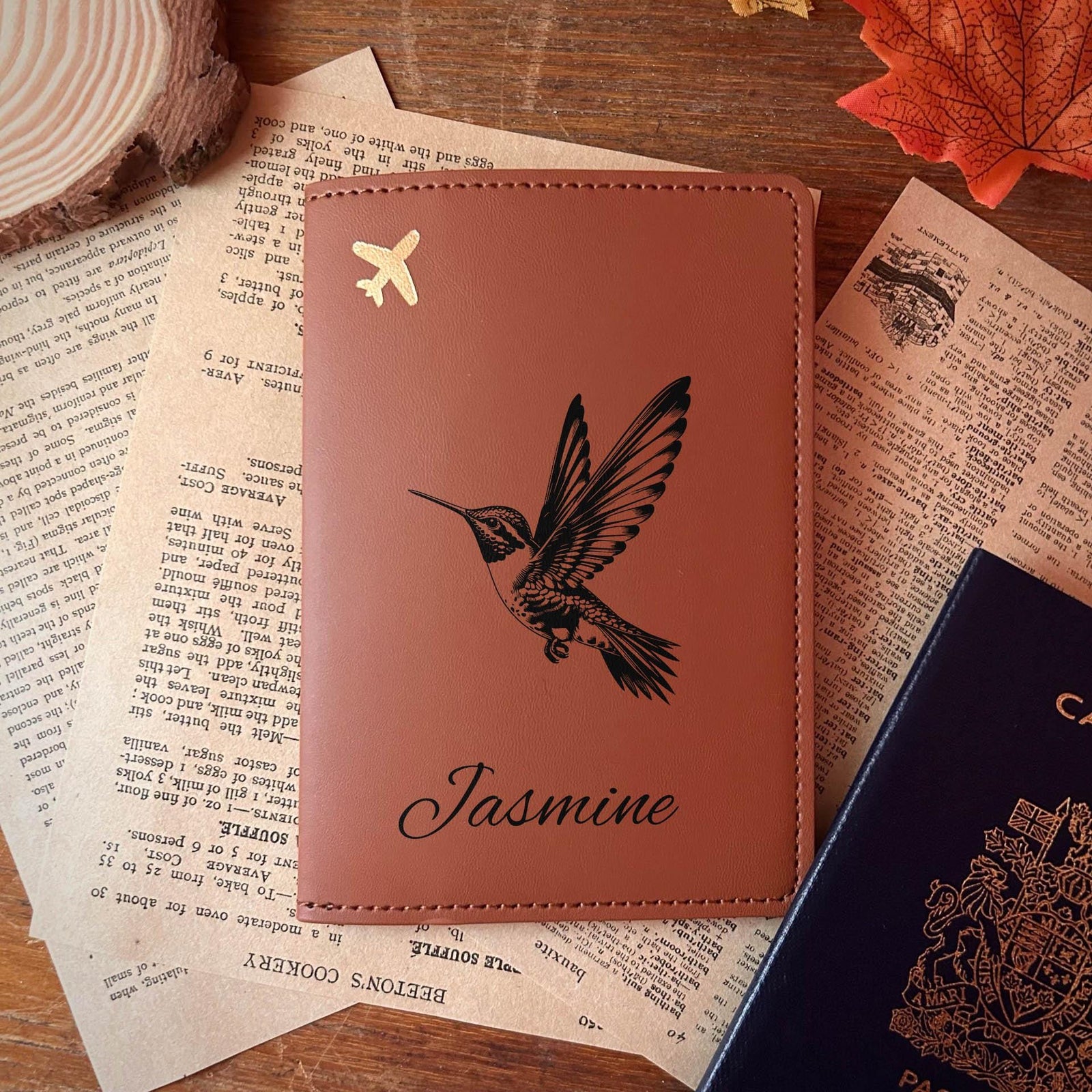Hummingbird Blossom Passport Cover – Design #73