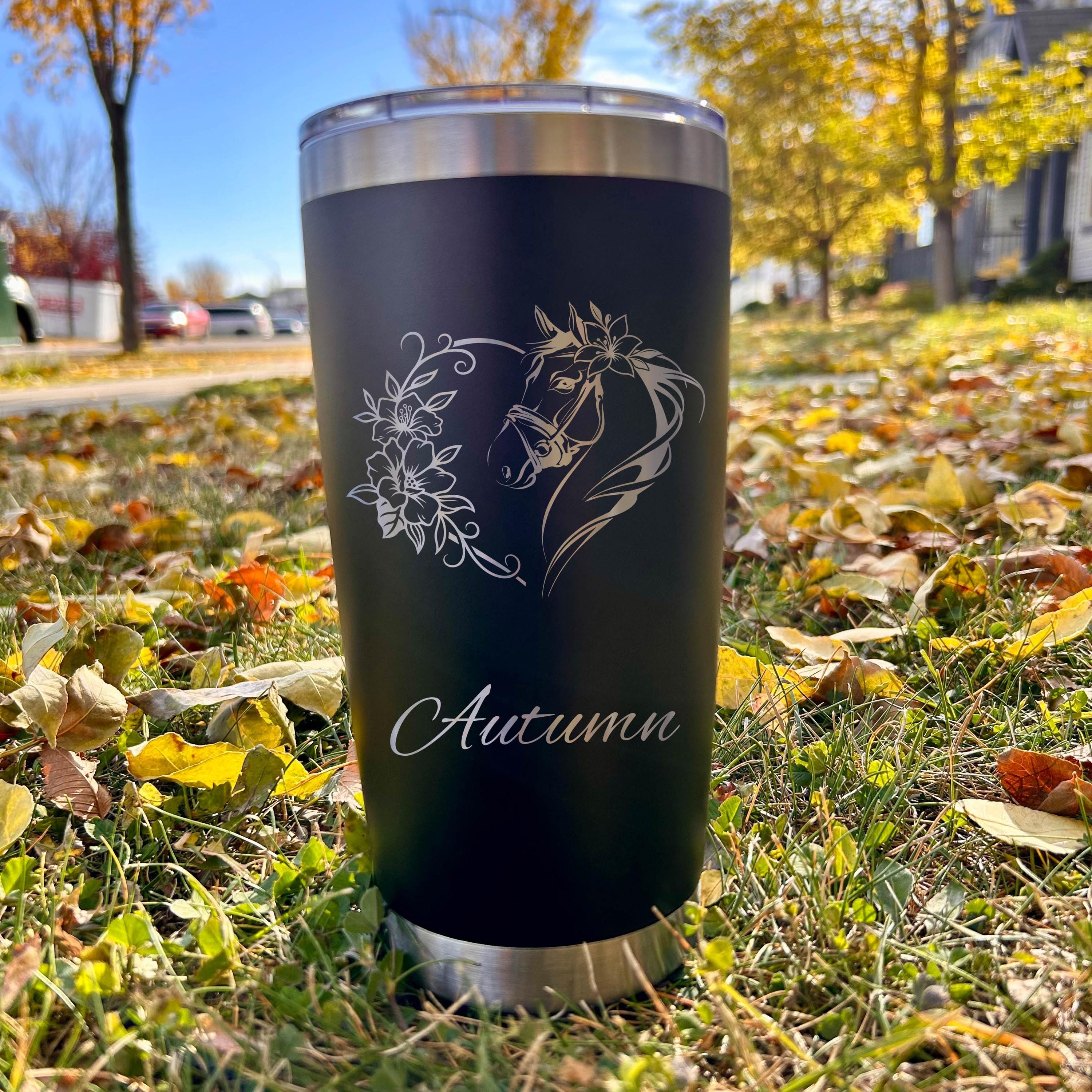 Blooming Horse 20oz Engraved Tumbler