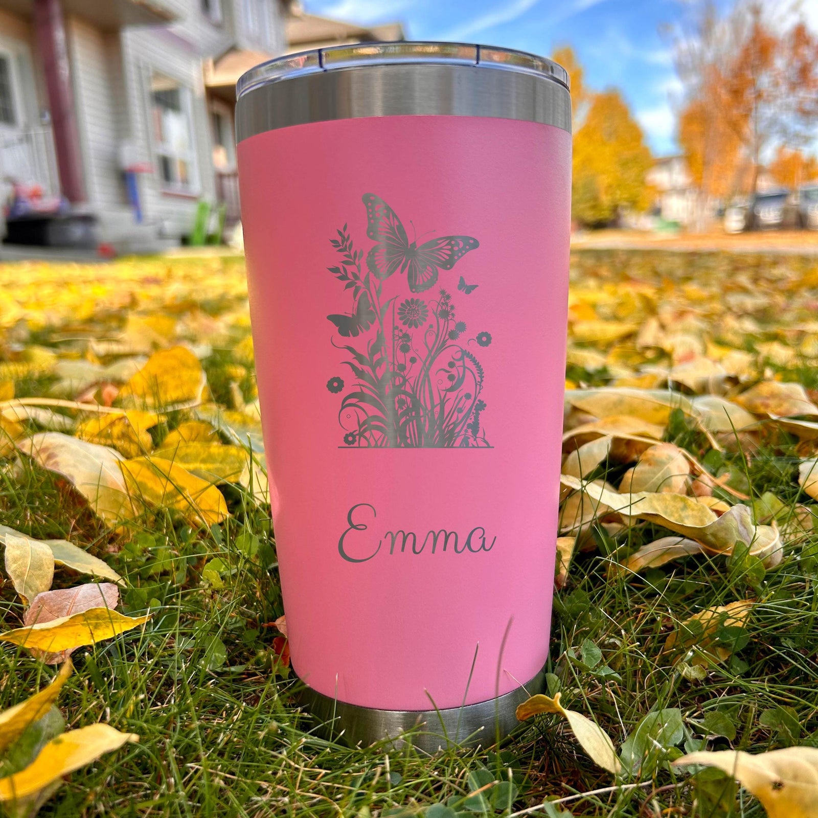 Butterfly Blossom 20oz Engraved Tumbler