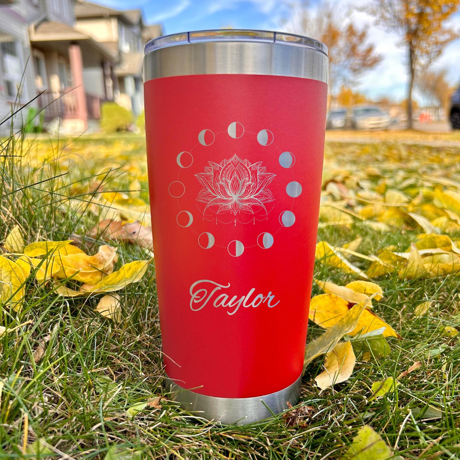Lunar Lotus 20oz Engraved Tumbler