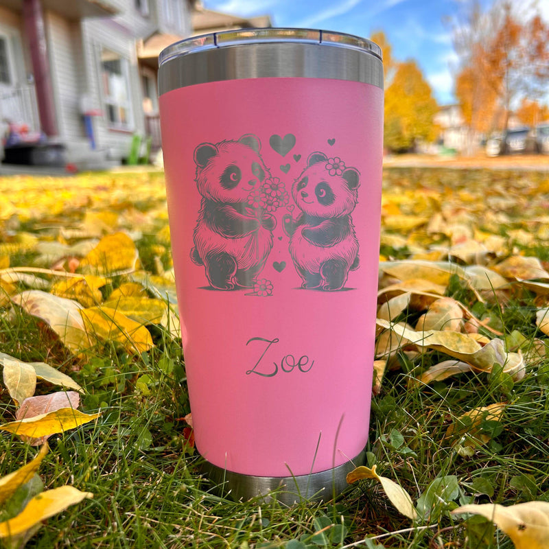 Panda Love 20oz Engraved Tumbler