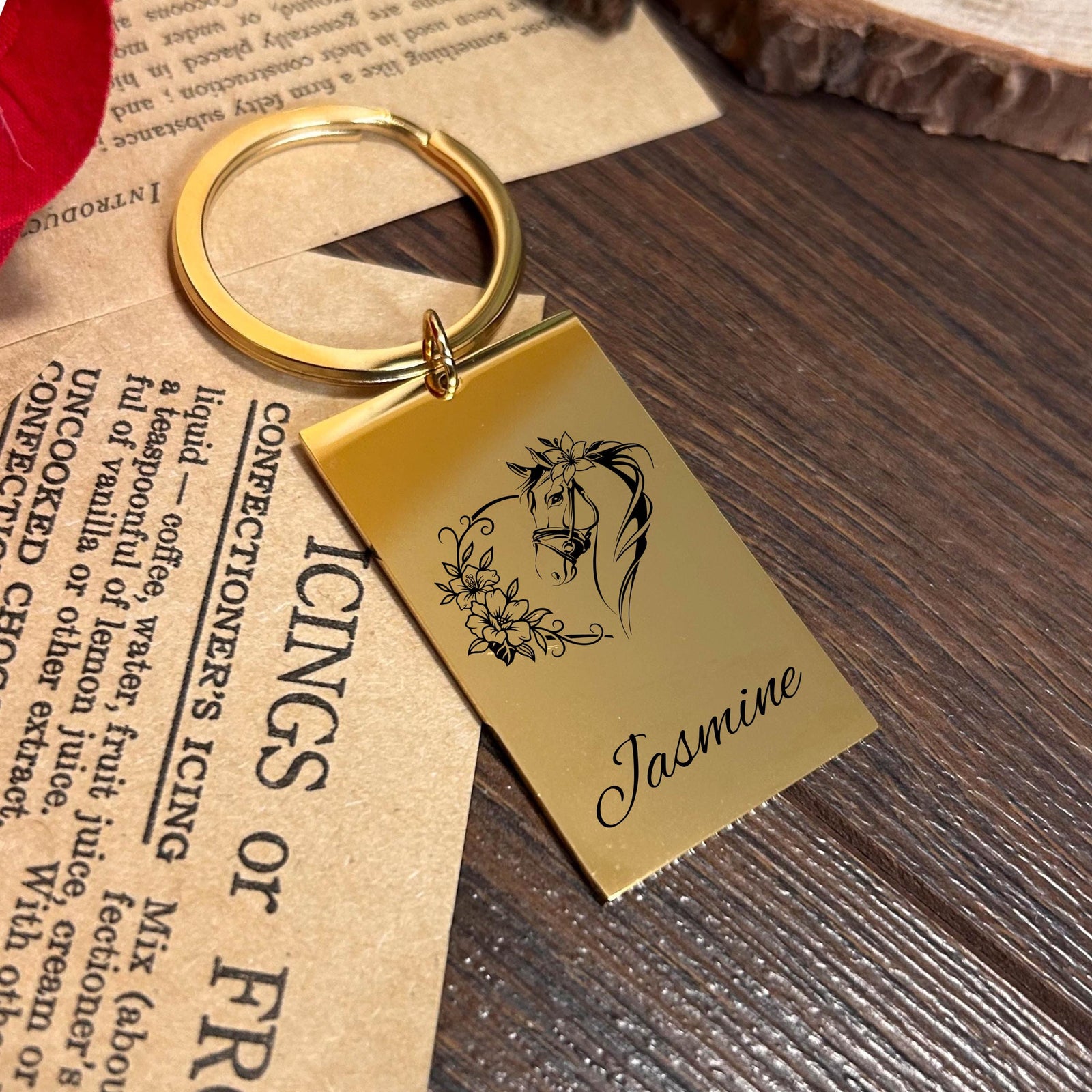 Horse Love Keychain Stainless Steel